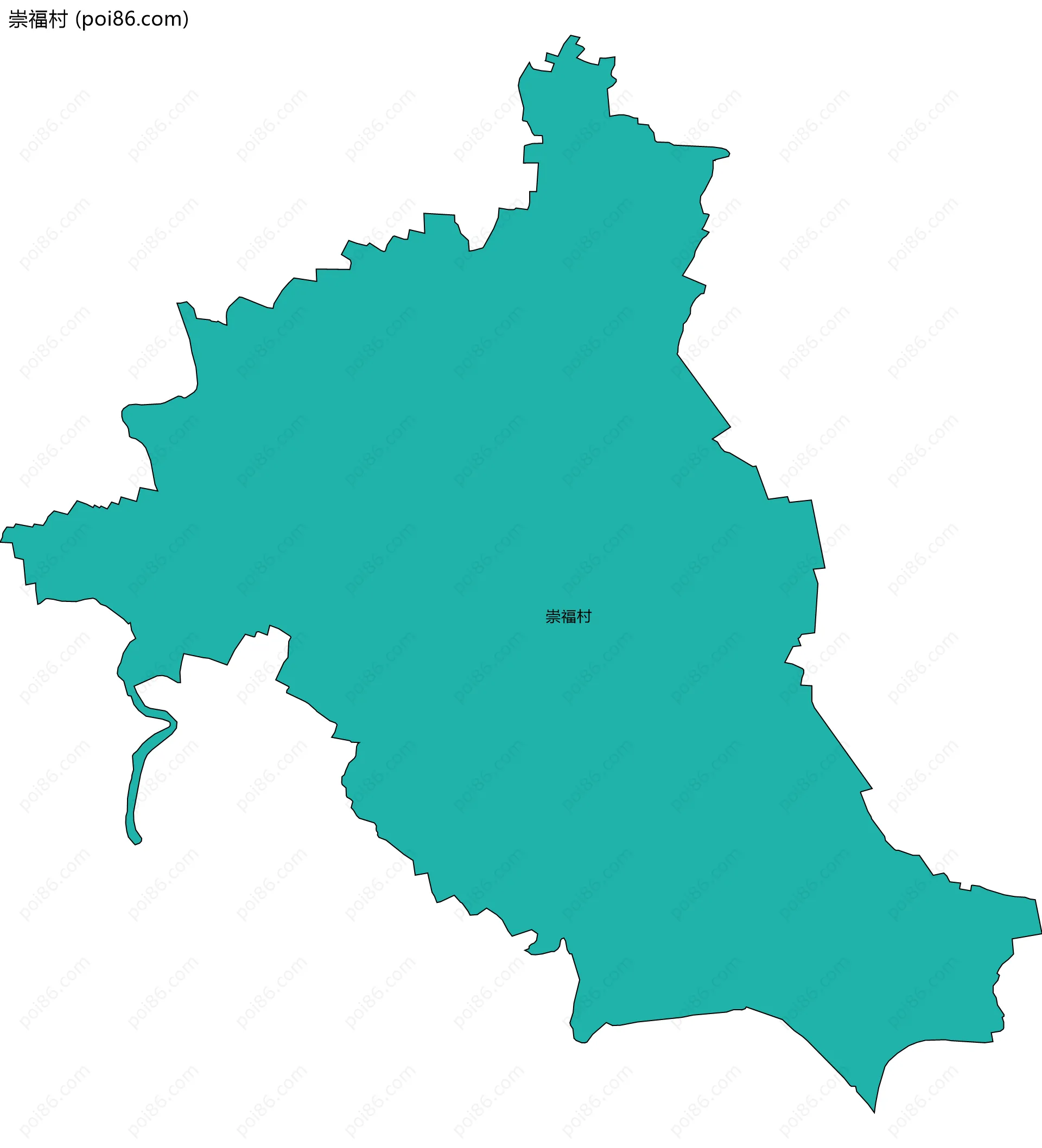 崇福村边界地图