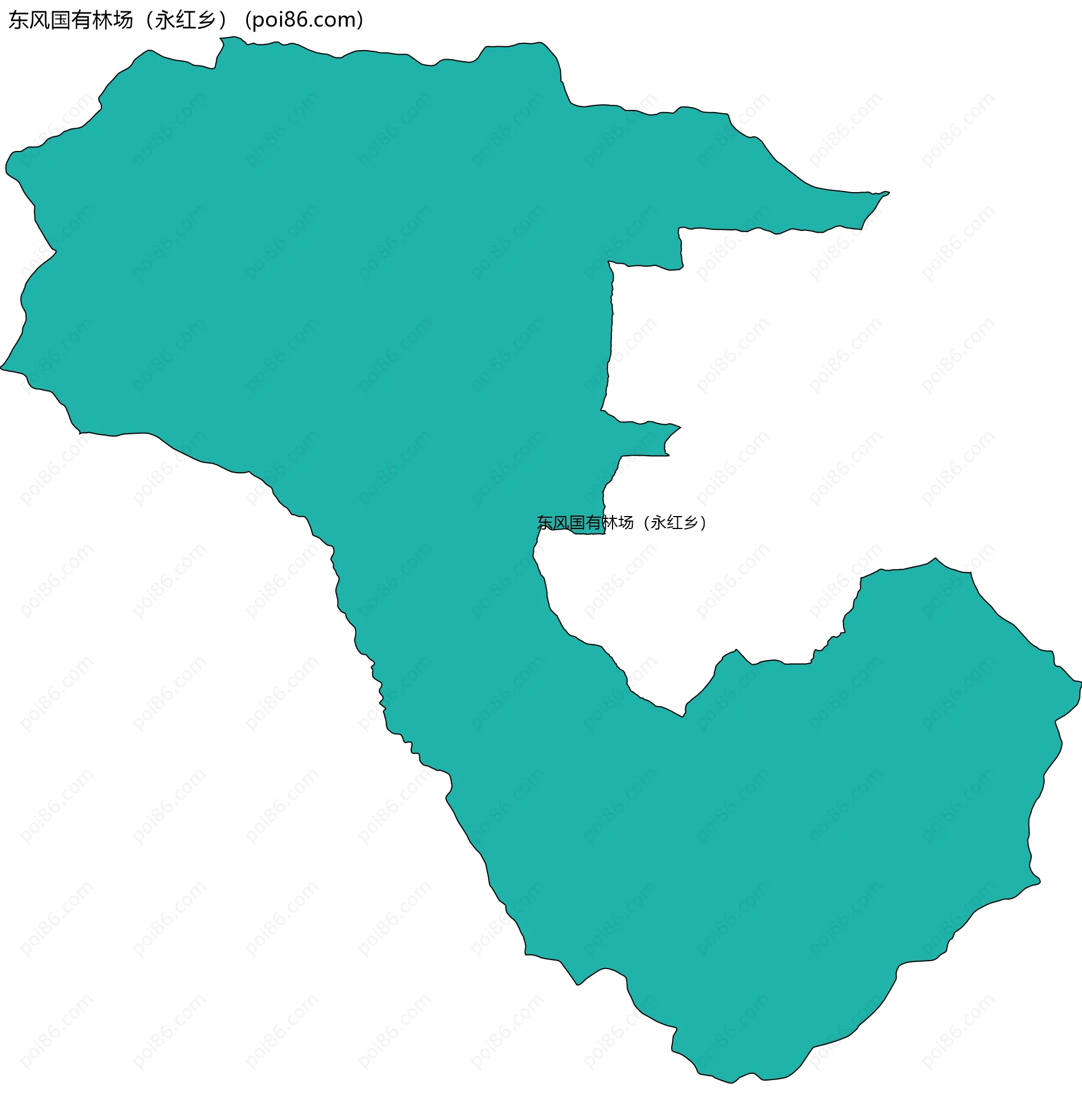 东风国有林场（永红乡）边界地图