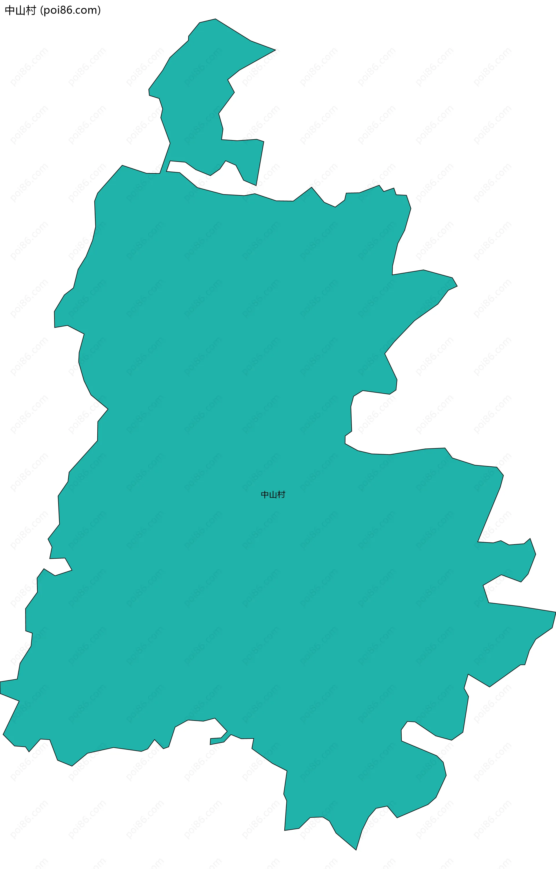中山村边界地图