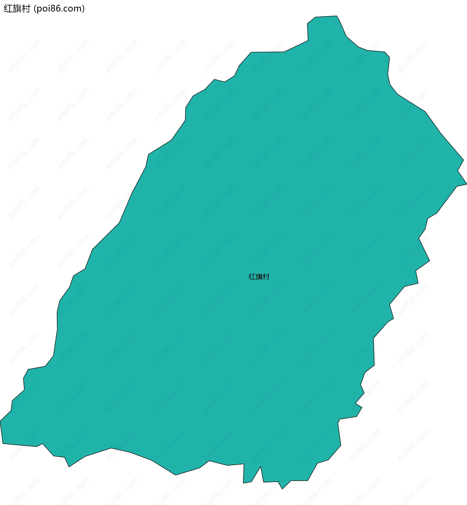 红旗村边界地图