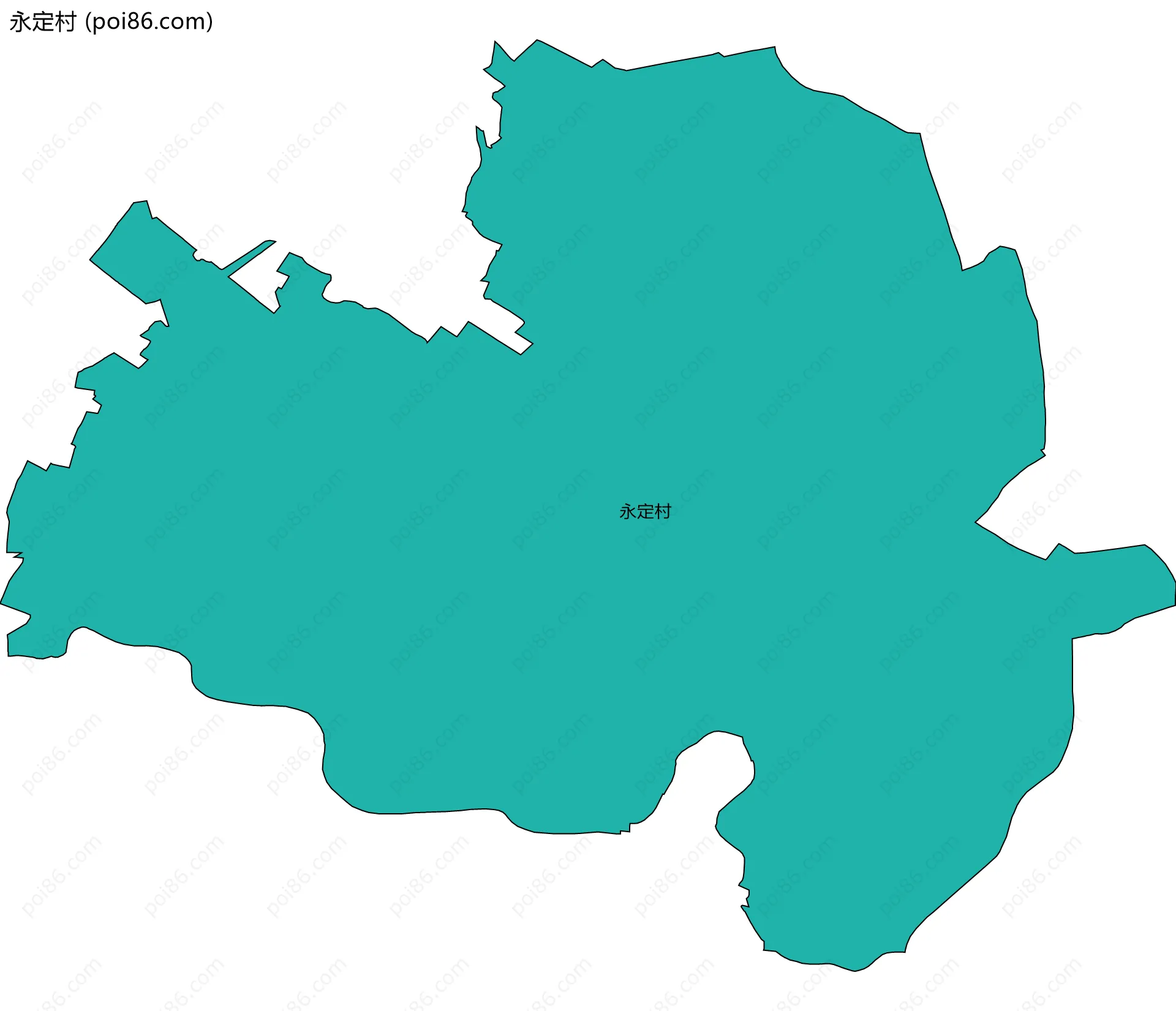 永定村边界地图