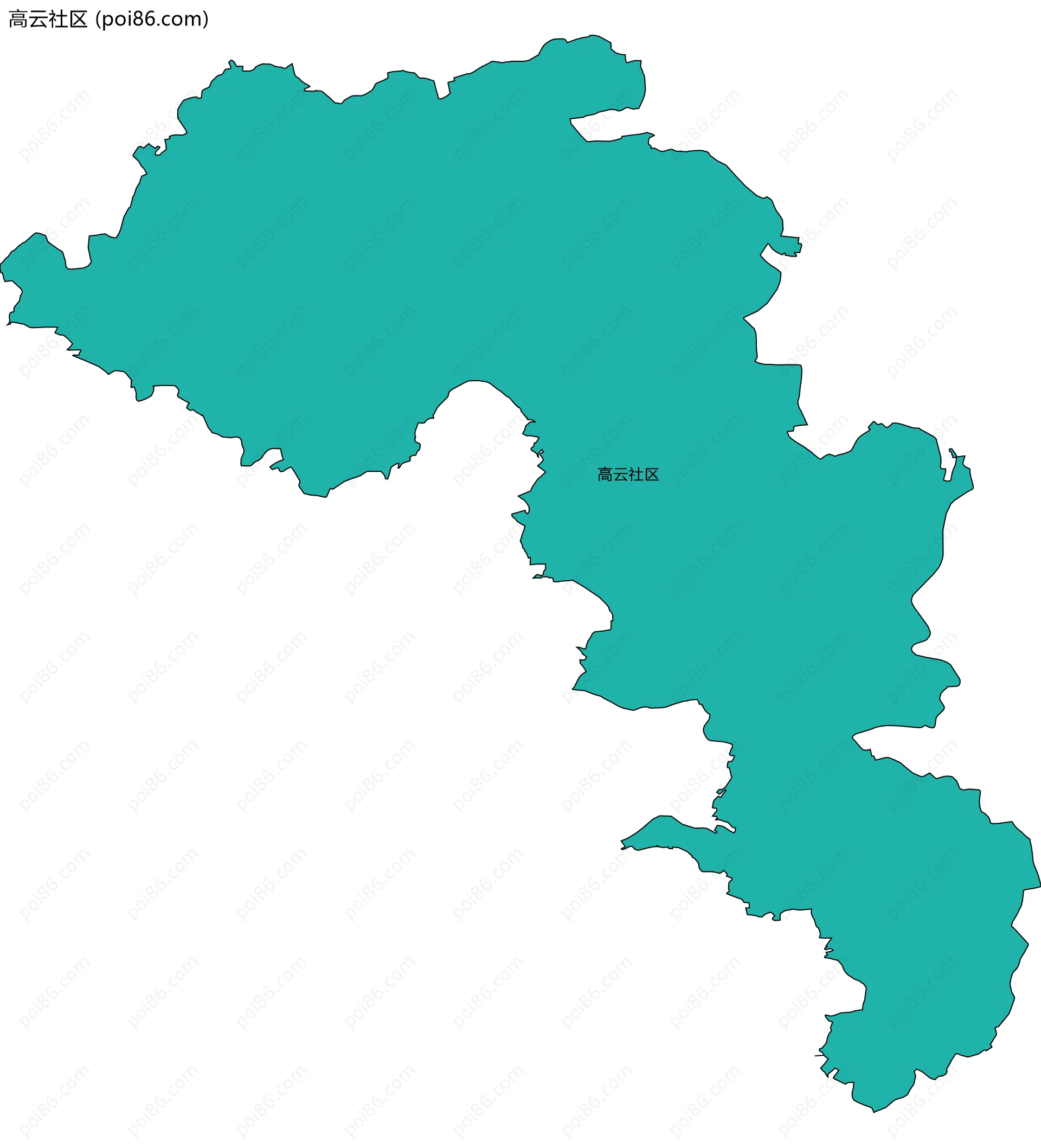 高云社区边界地图