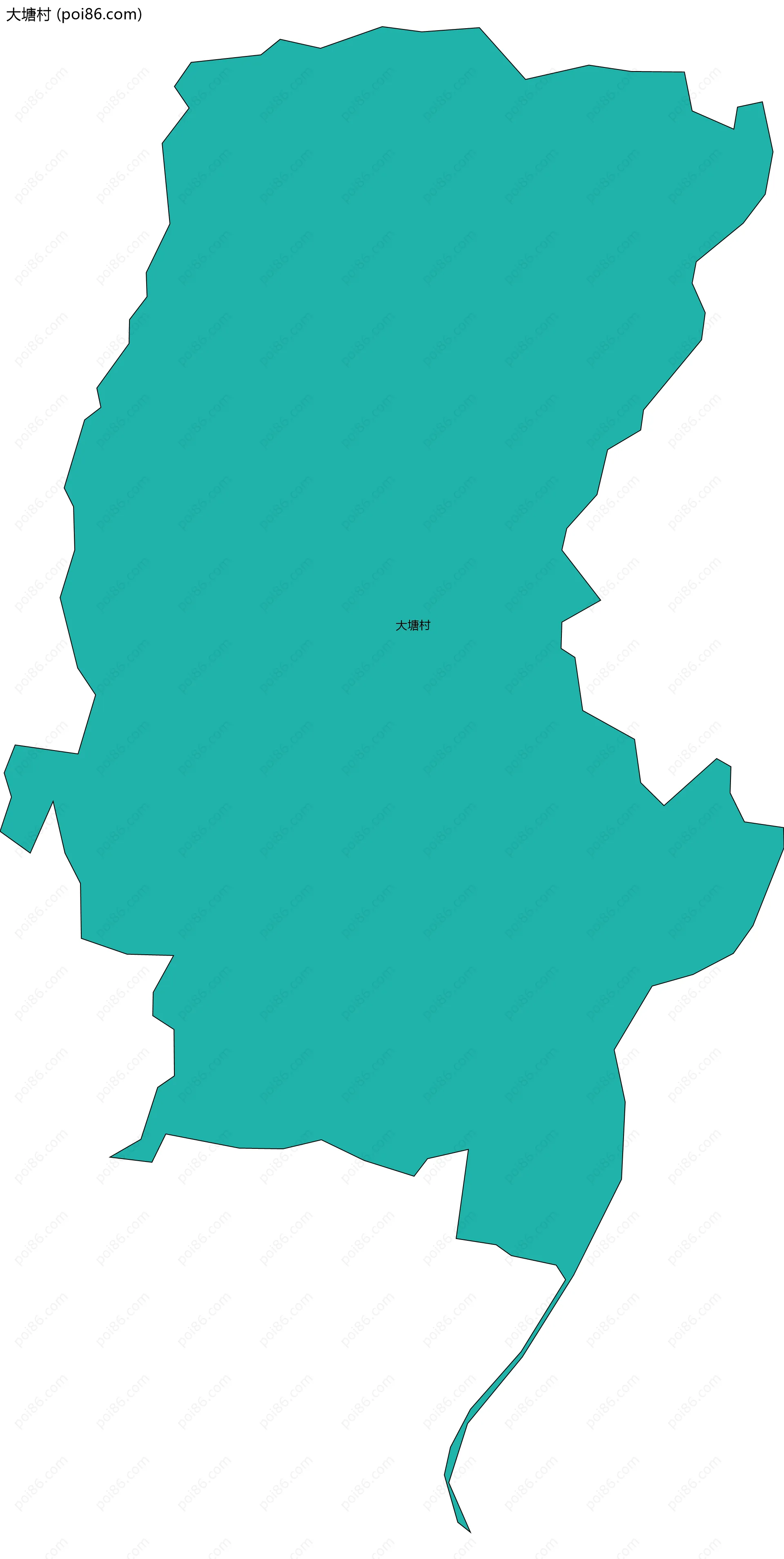 大塘村边界地图