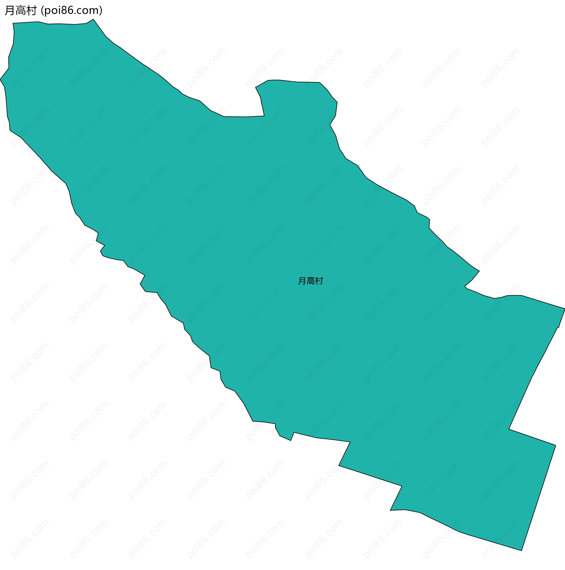 月高村边界地图