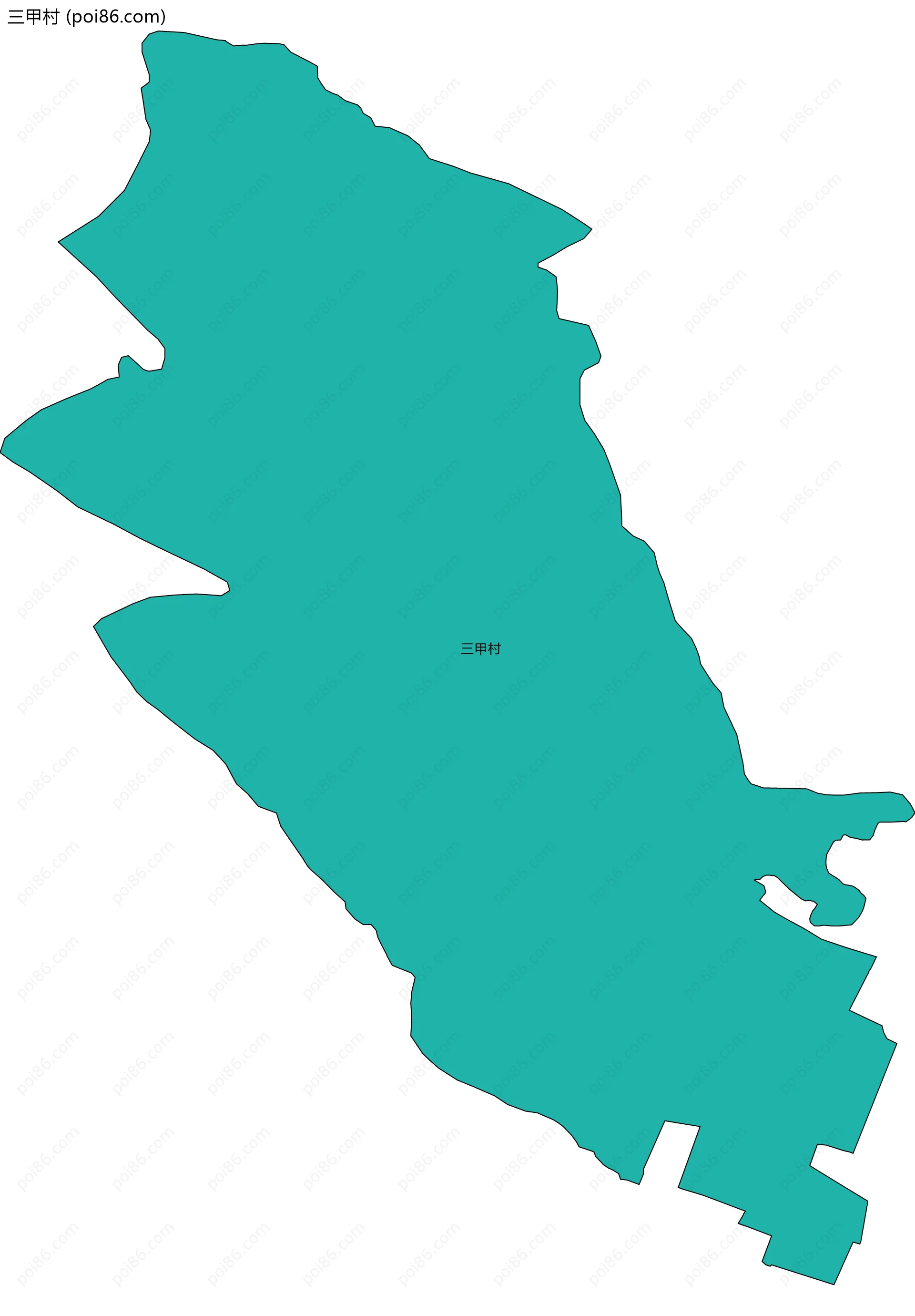 三甲村边界地图