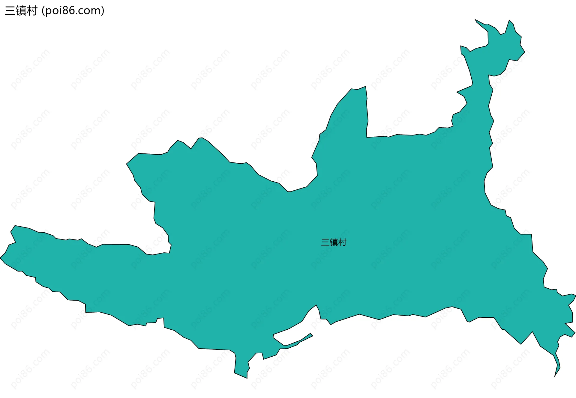 三镇村边界地图