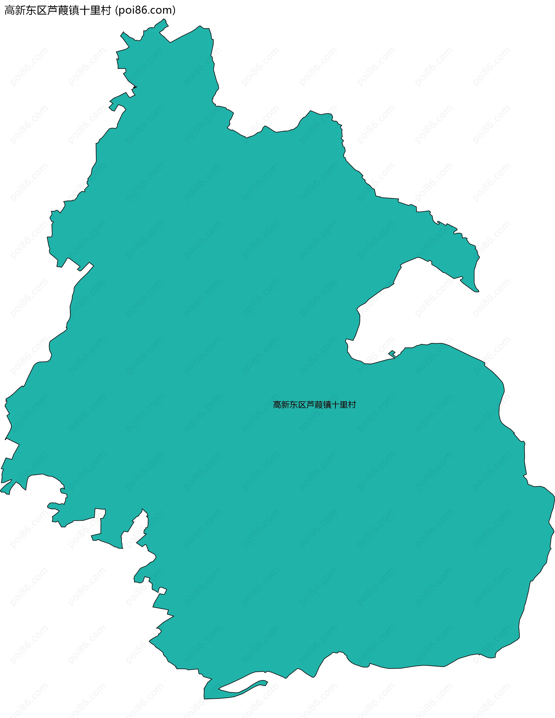 高新东区芦葭镇十里村边界地图