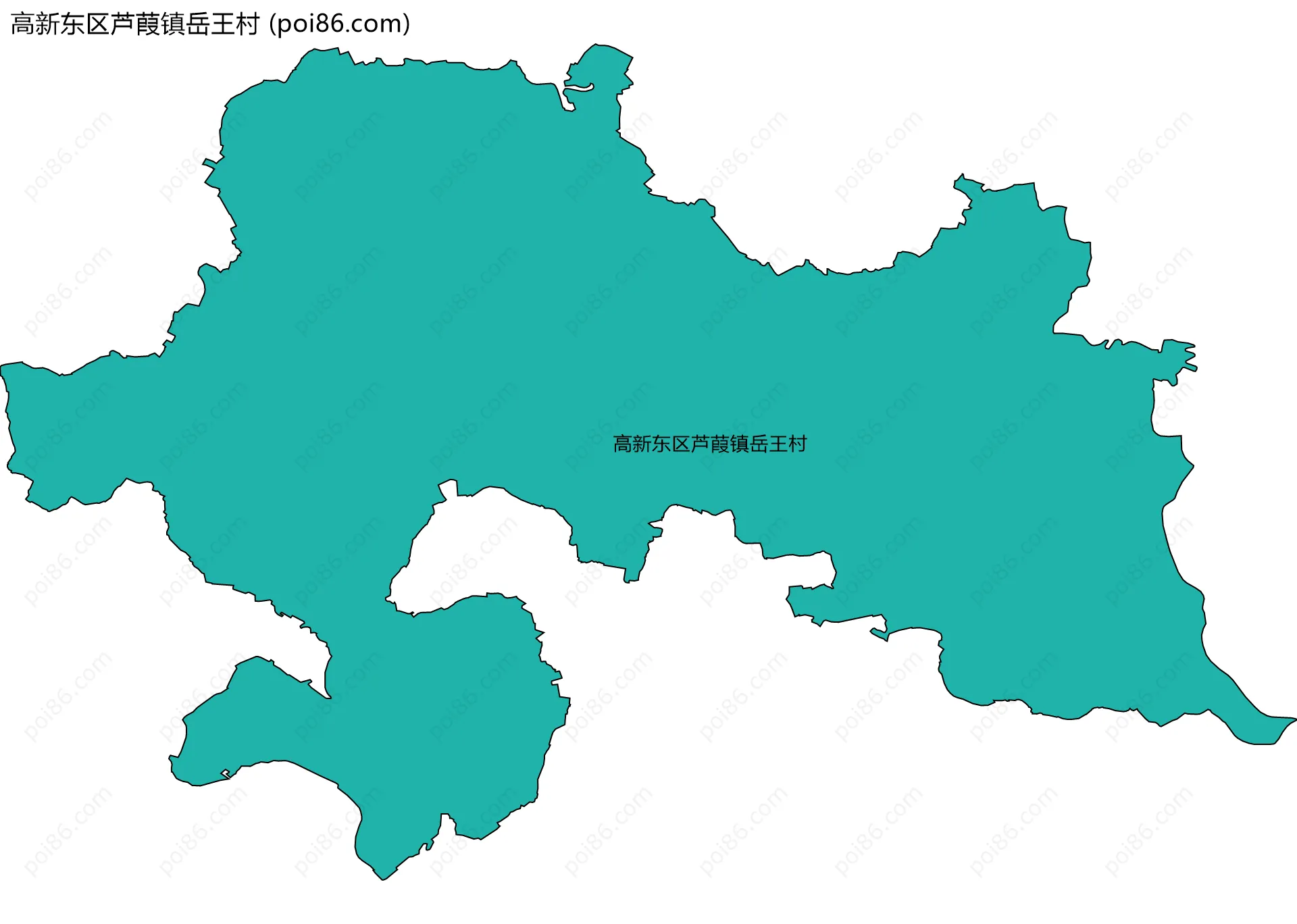 高新东区芦葭镇岳王村边界地图