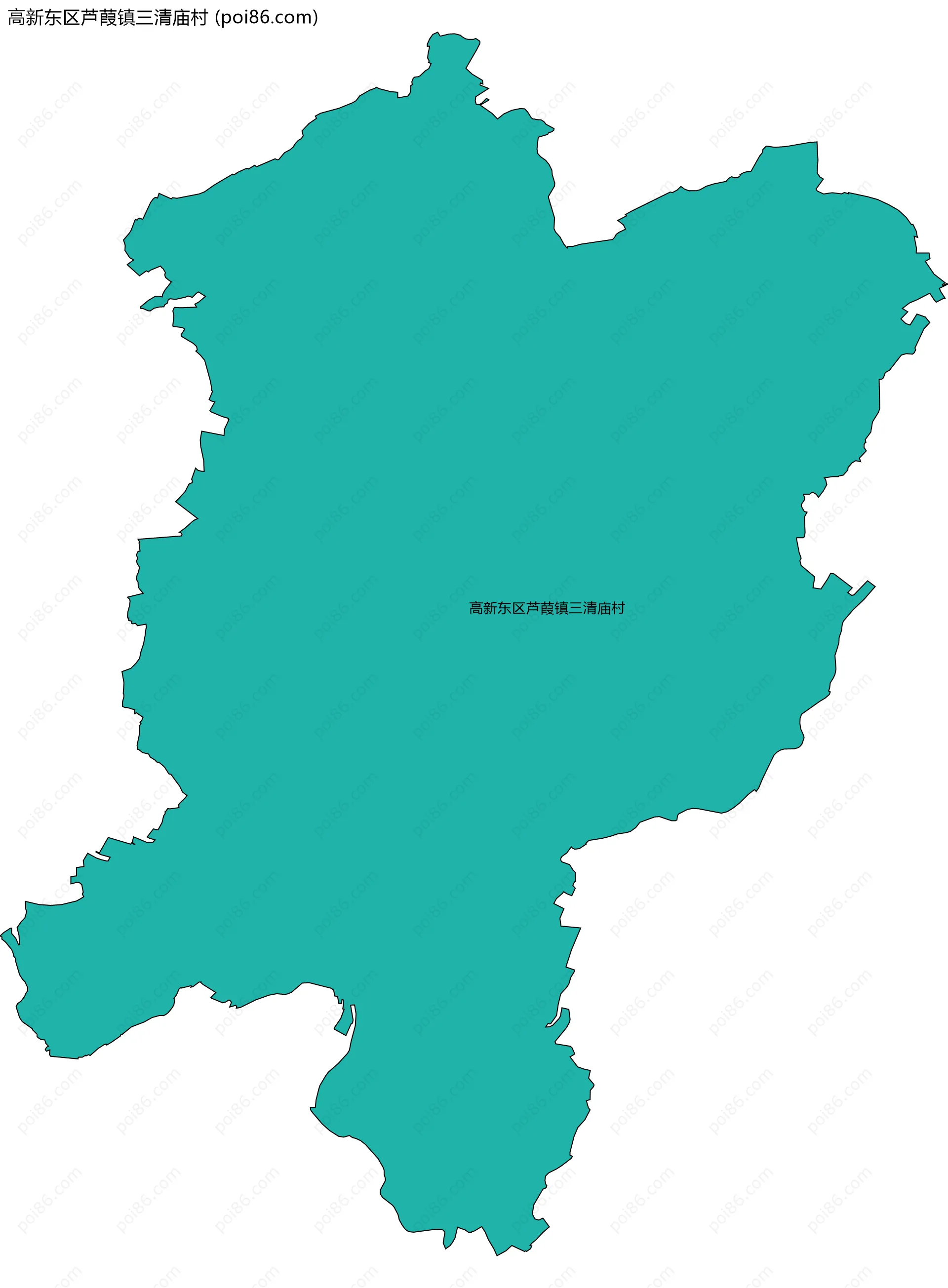 高新东区芦葭镇三清庙村边界地图