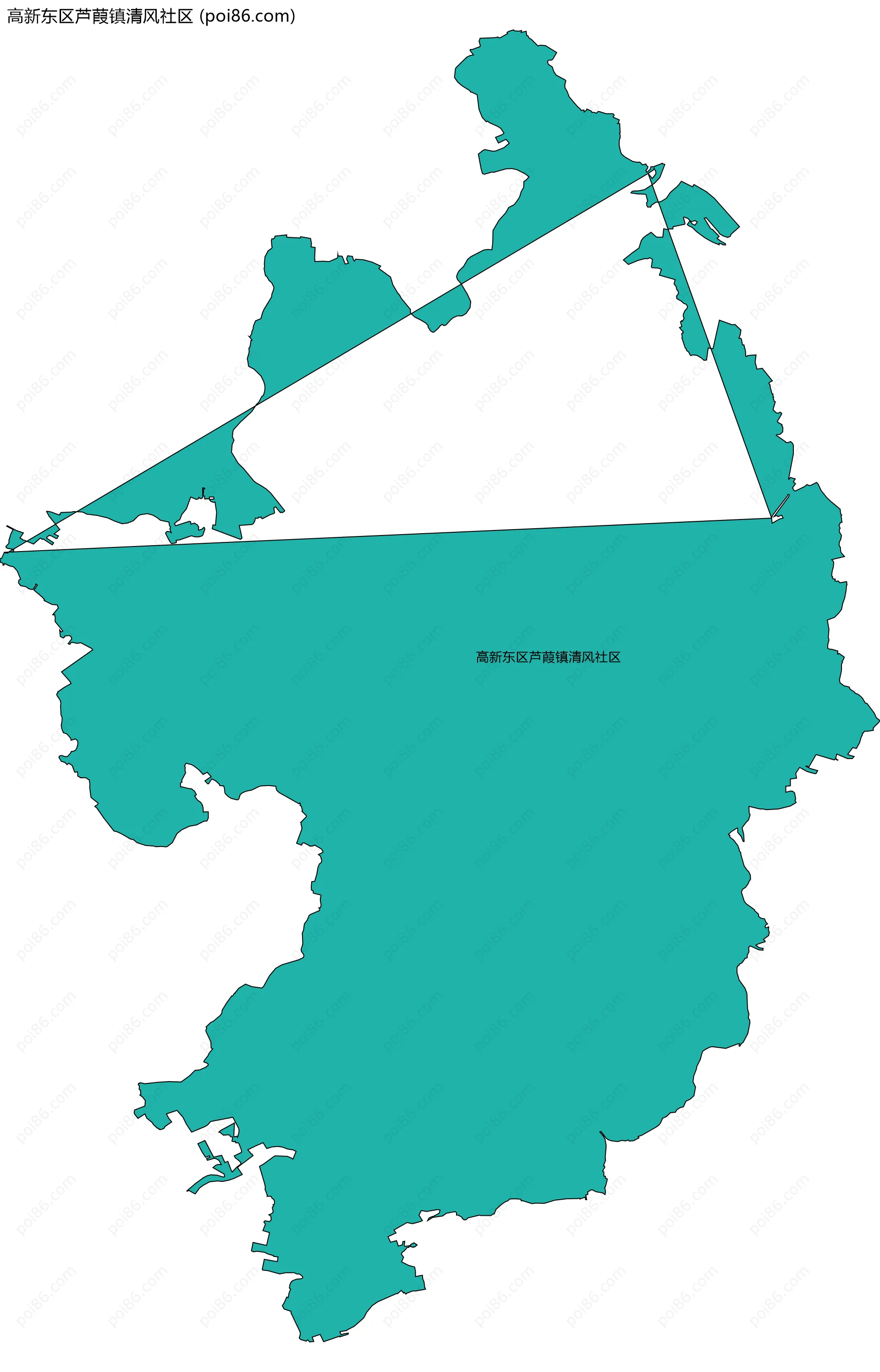 高新东区芦葭镇清风社区边界地图
