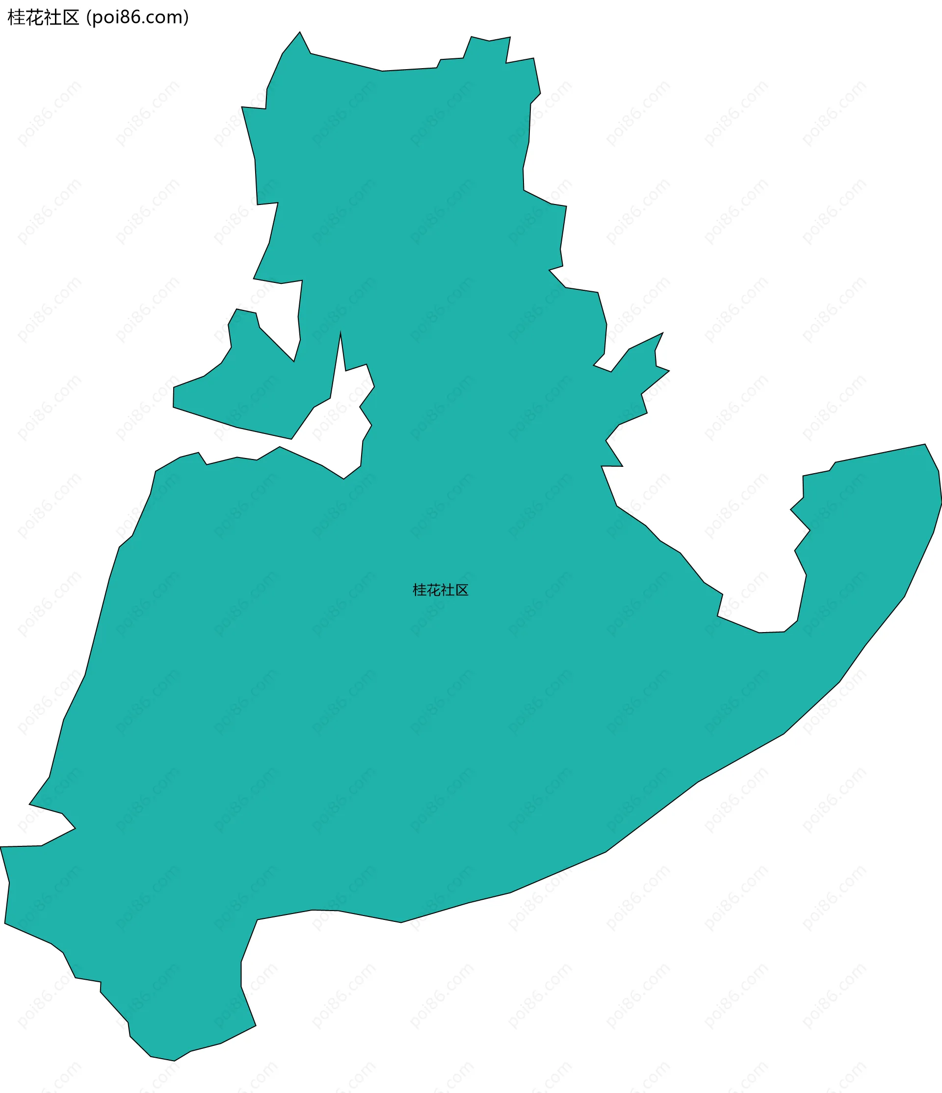 桂花社区边界地图