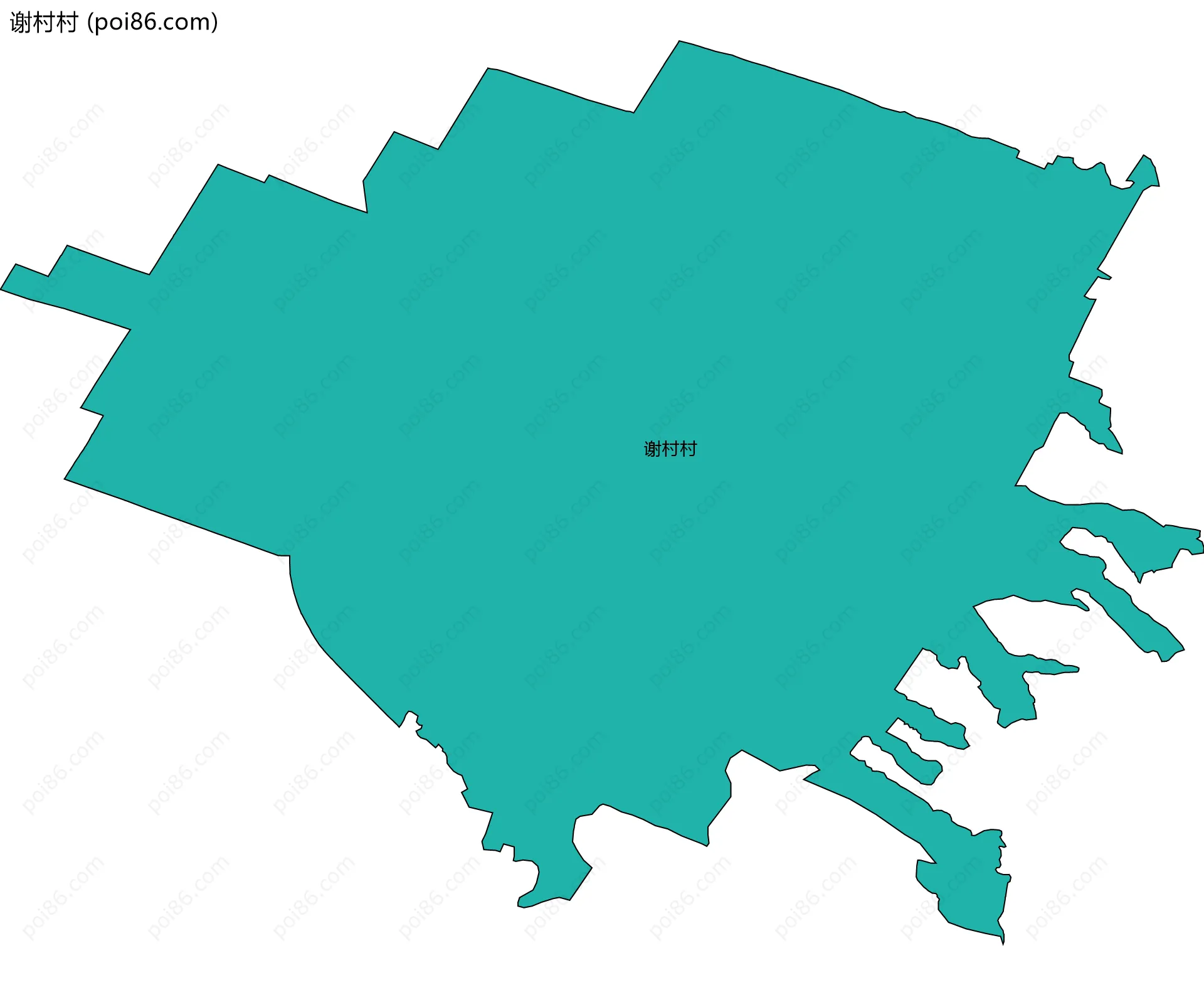 谢村村边界地图