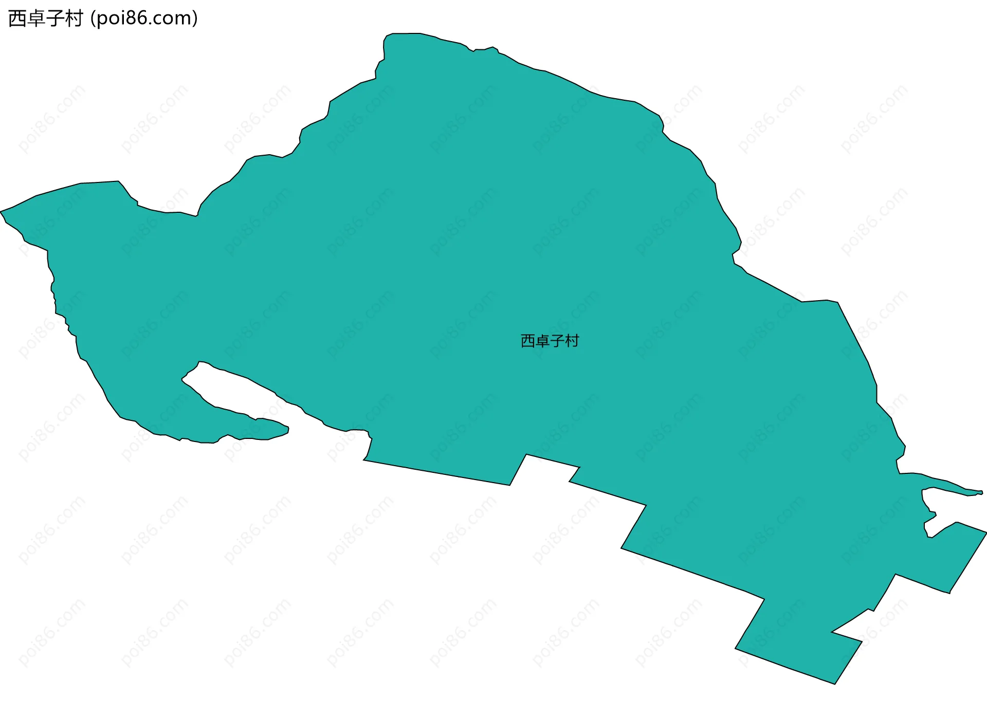 西卓子村边界地图