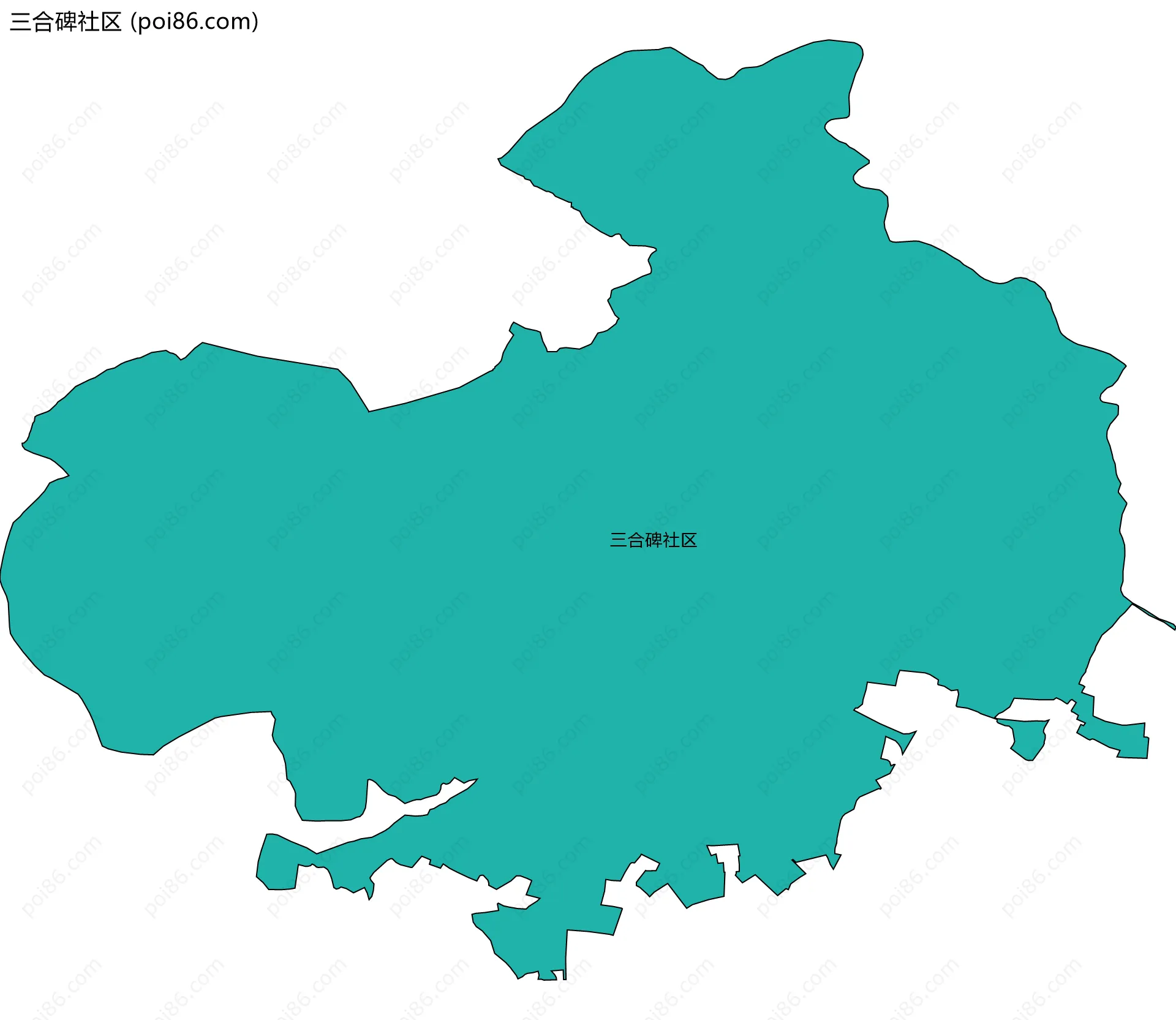 三合碑社区边界地图