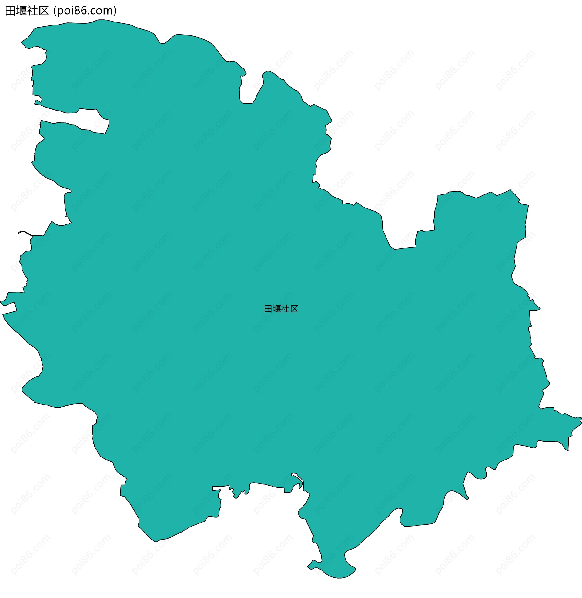田堰社区边界地图