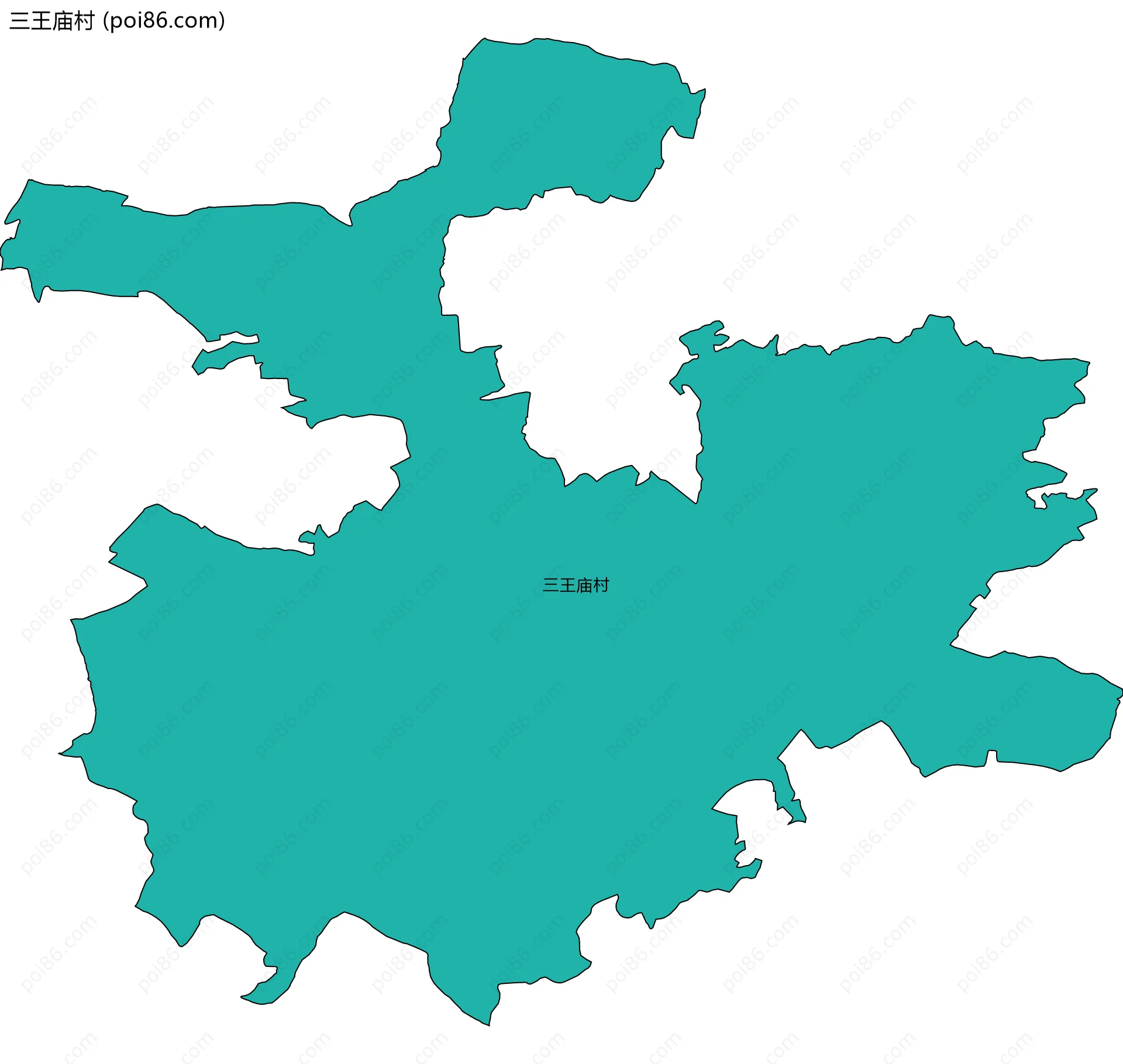 三王庙村边界地图