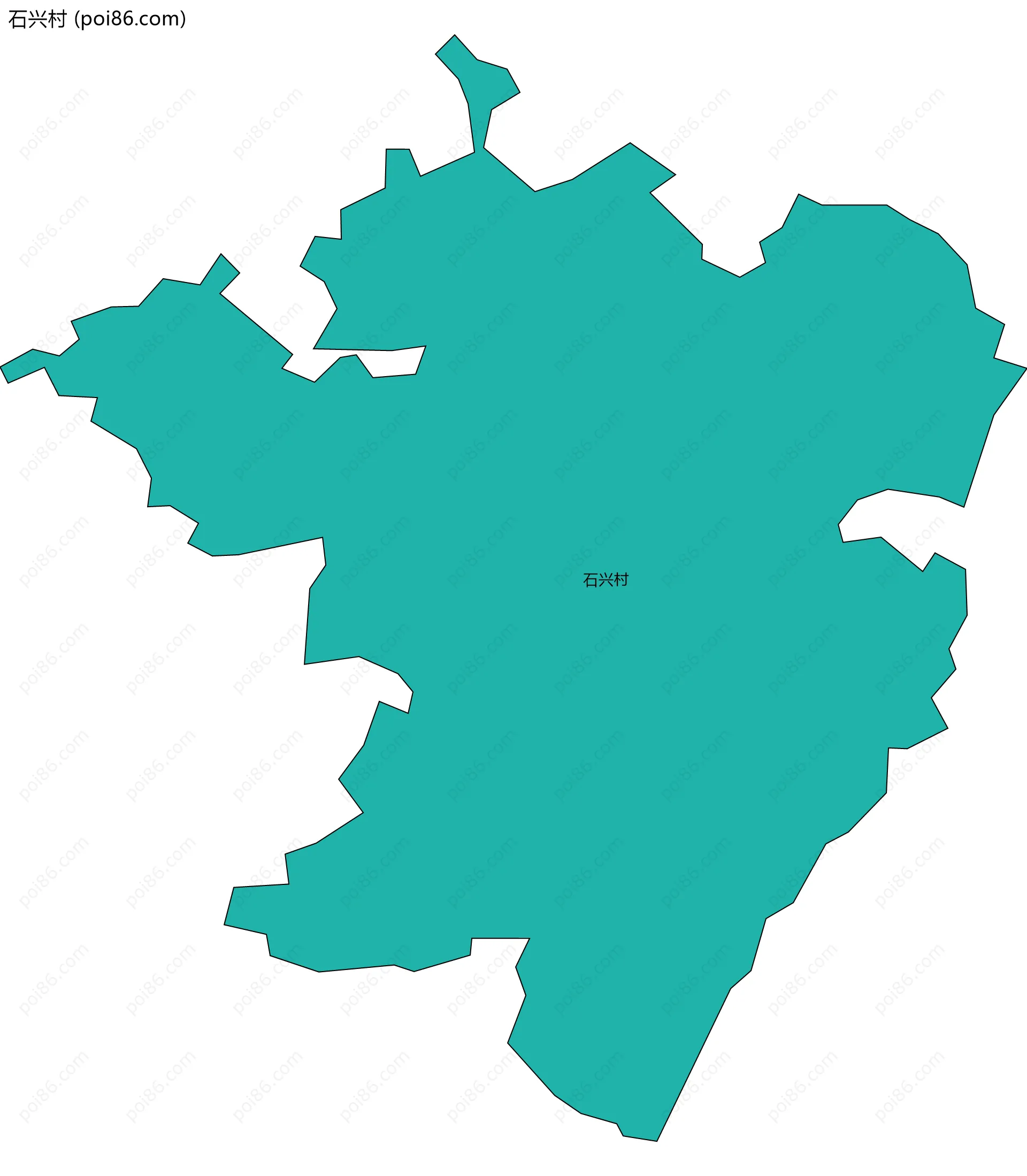 石兴村边界地图