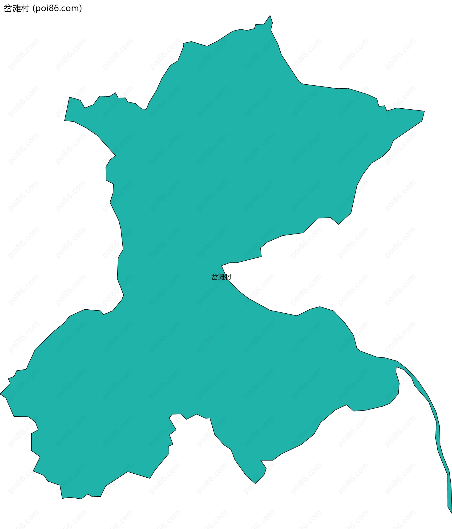 岔滩村边界地图