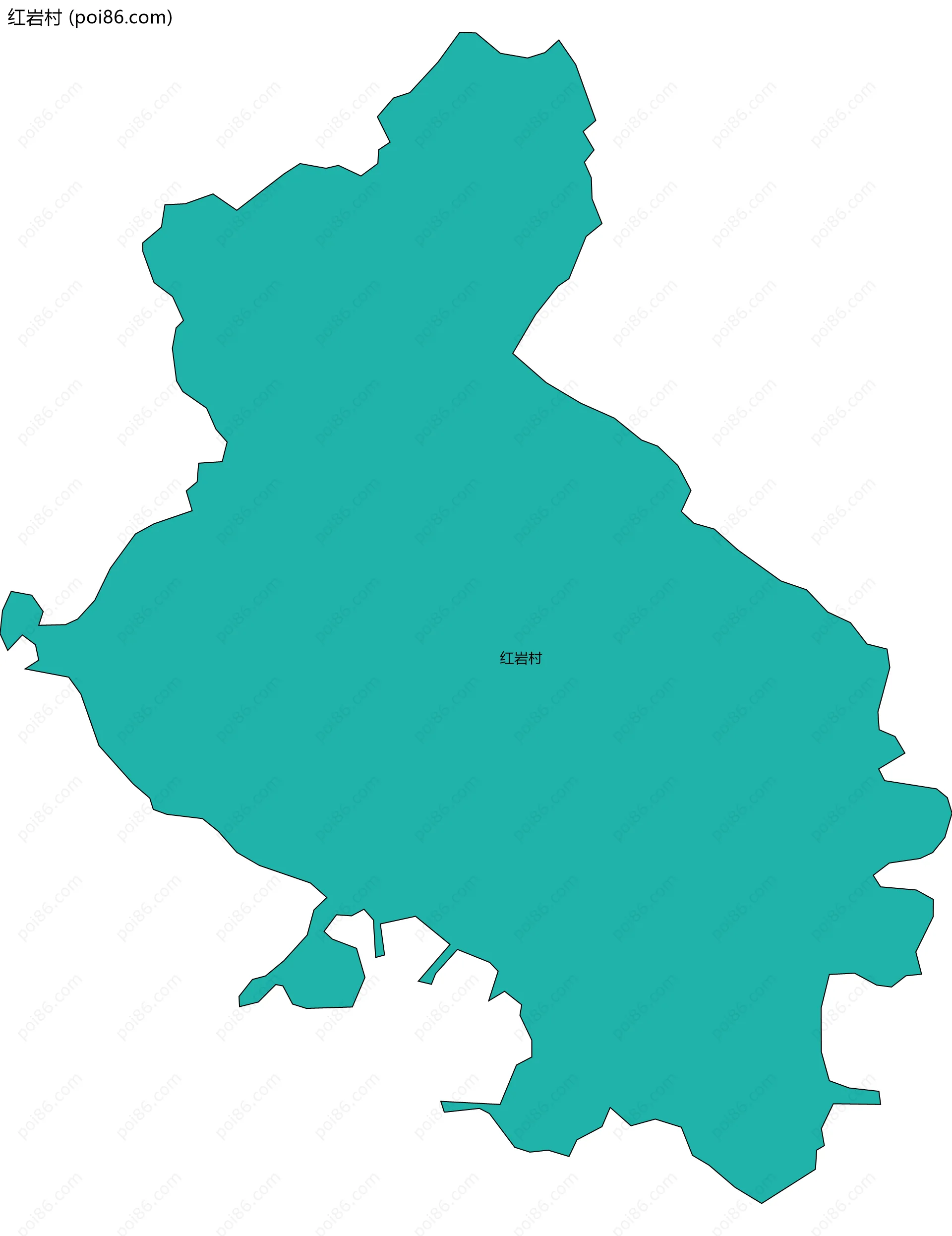 红岩村边界地图