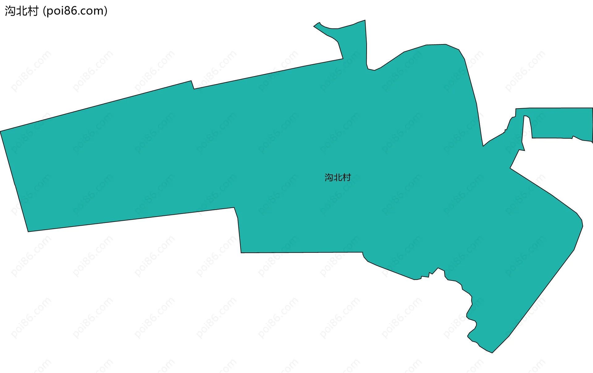 沟北村边界地图