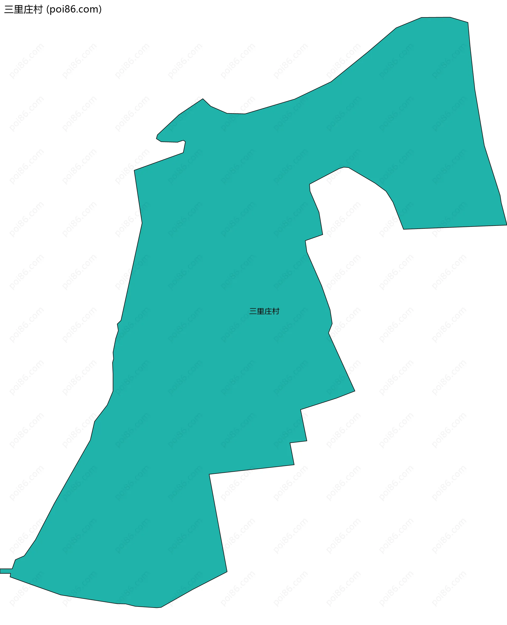 三里庄村边界地图
