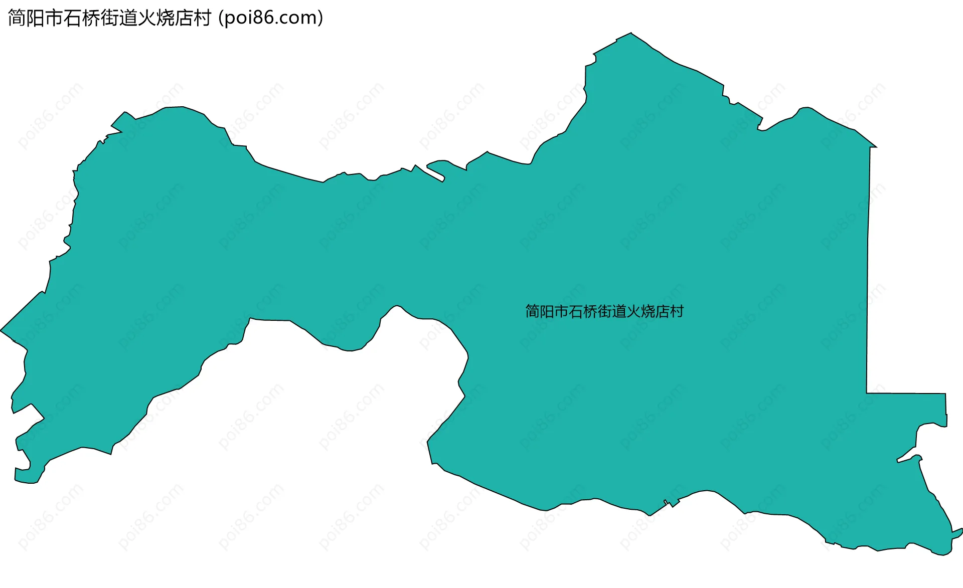 简阳市石桥街道火烧店村边界地图