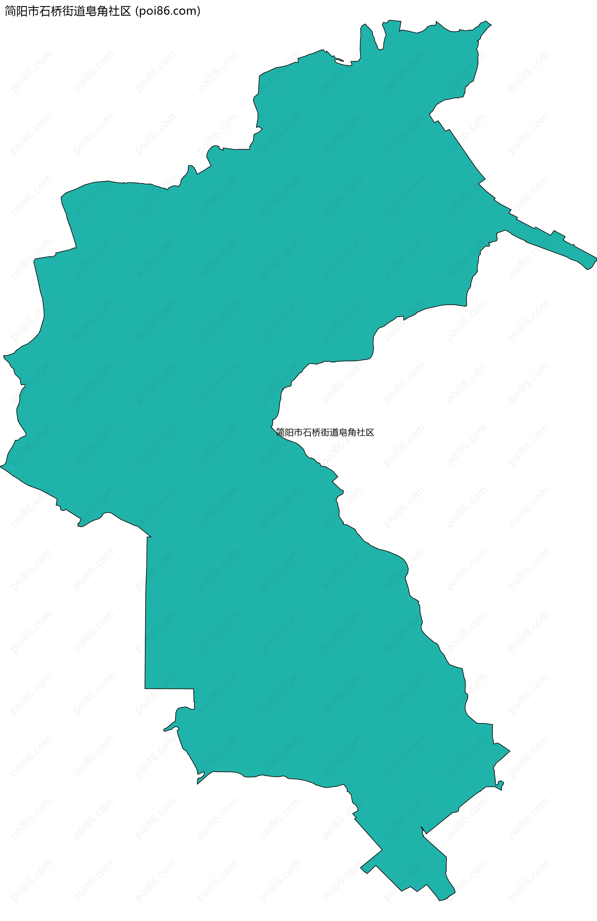 简阳市石桥街道皂角社区边界地图