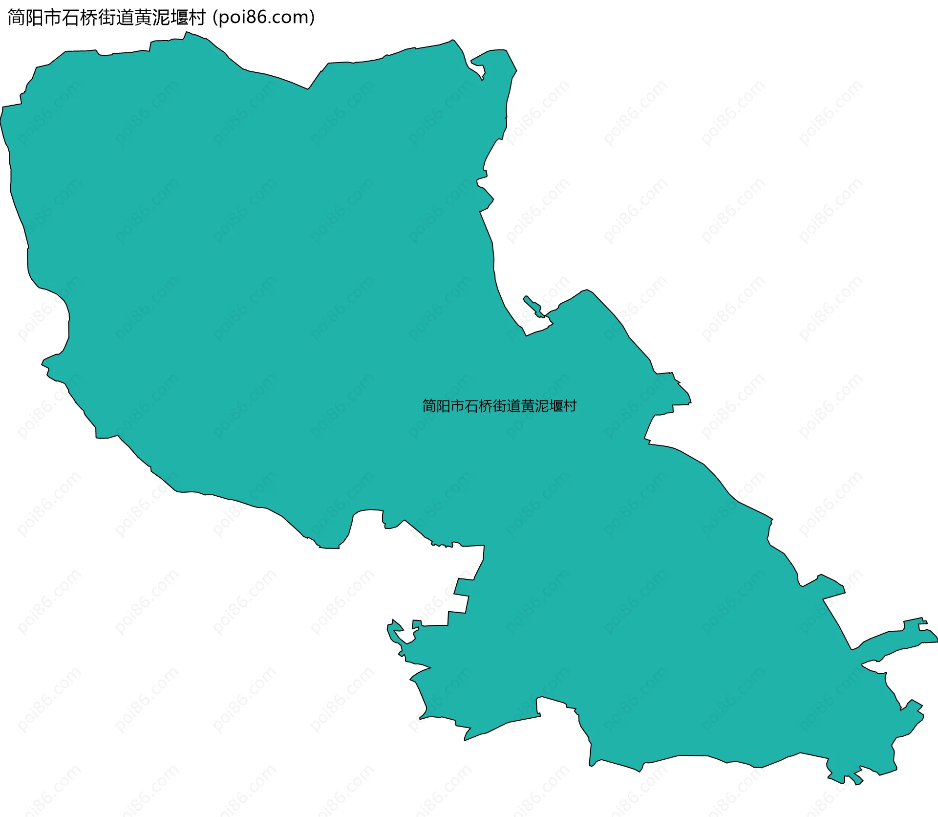 简阳市石桥街道黄泥堰村边界地图