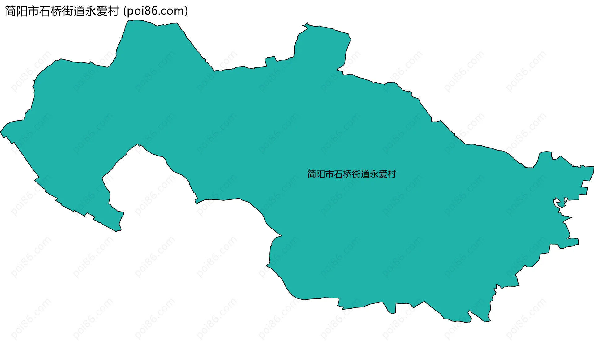 简阳市石桥街道永爱村边界地图