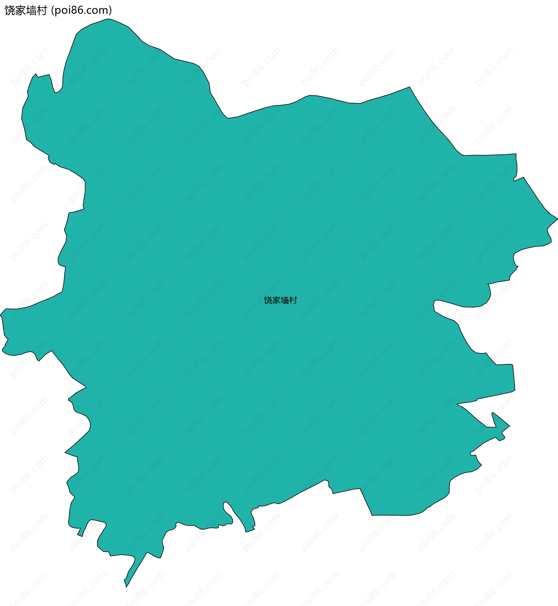 饶家墙村边界地图