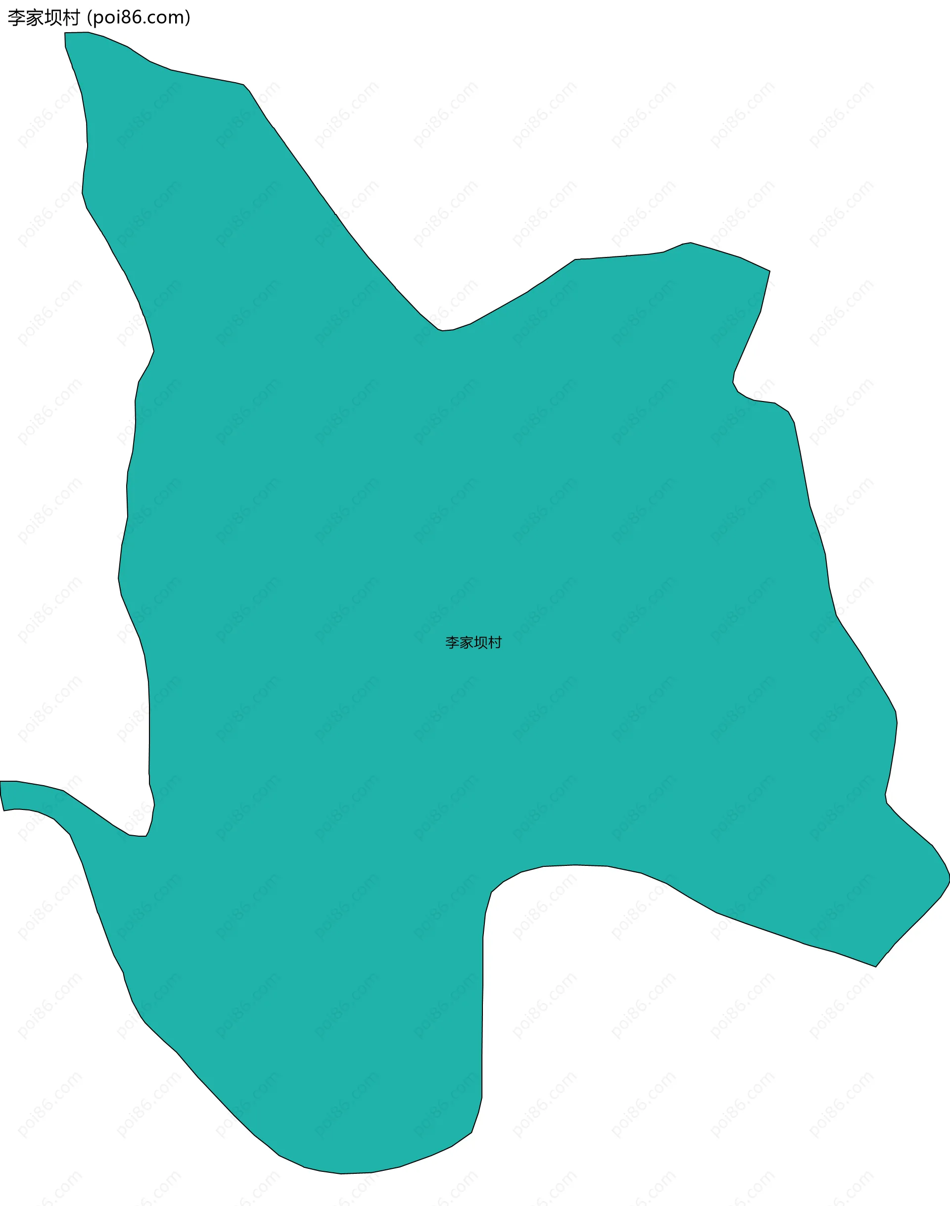 李家坝村边界地图