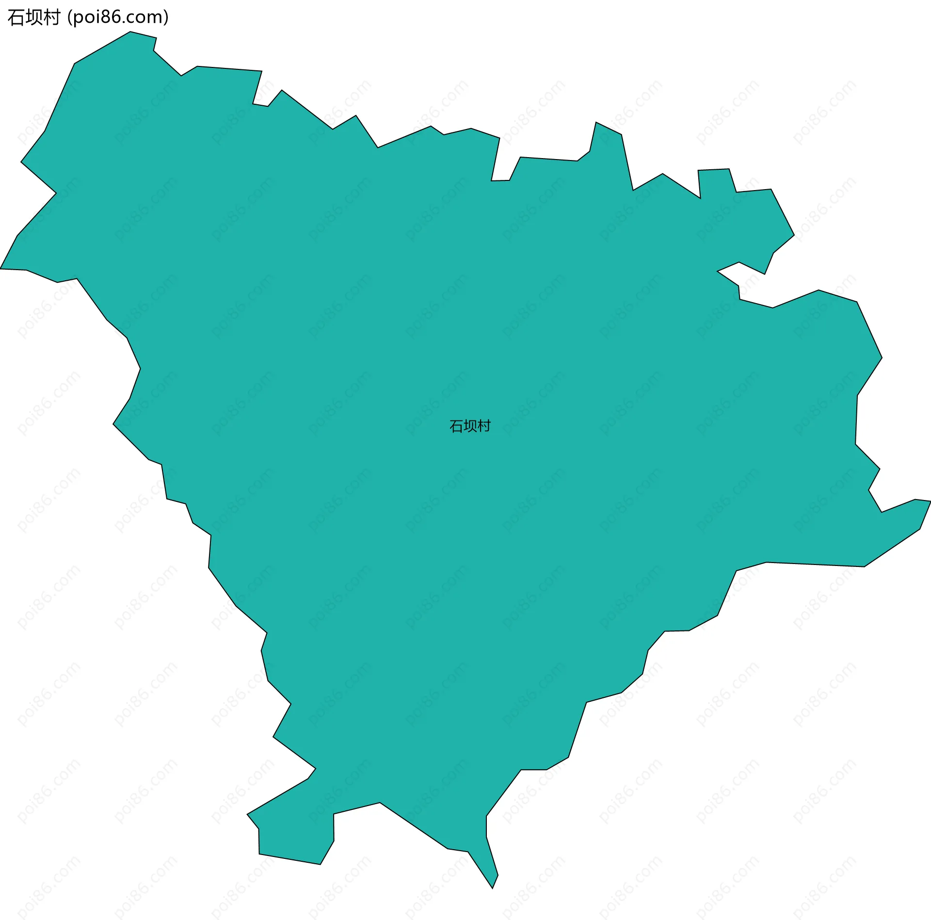 石坝村边界地图