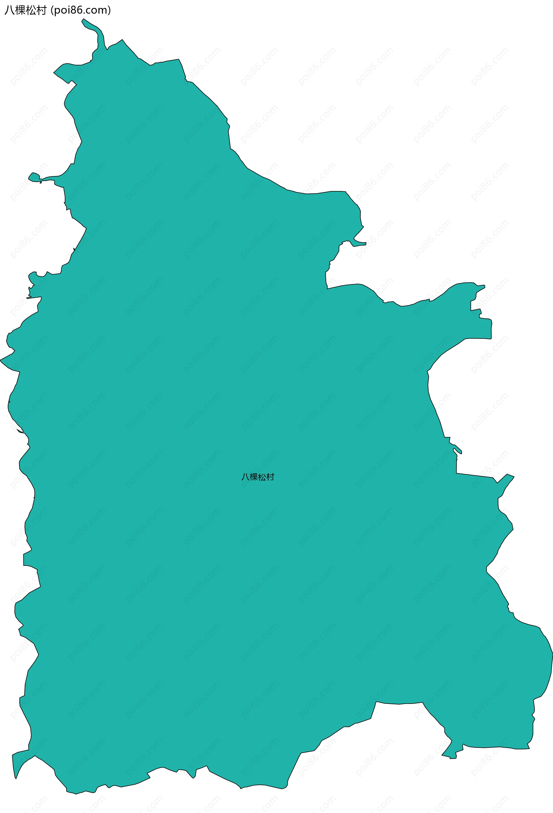 八棵松村边界地图