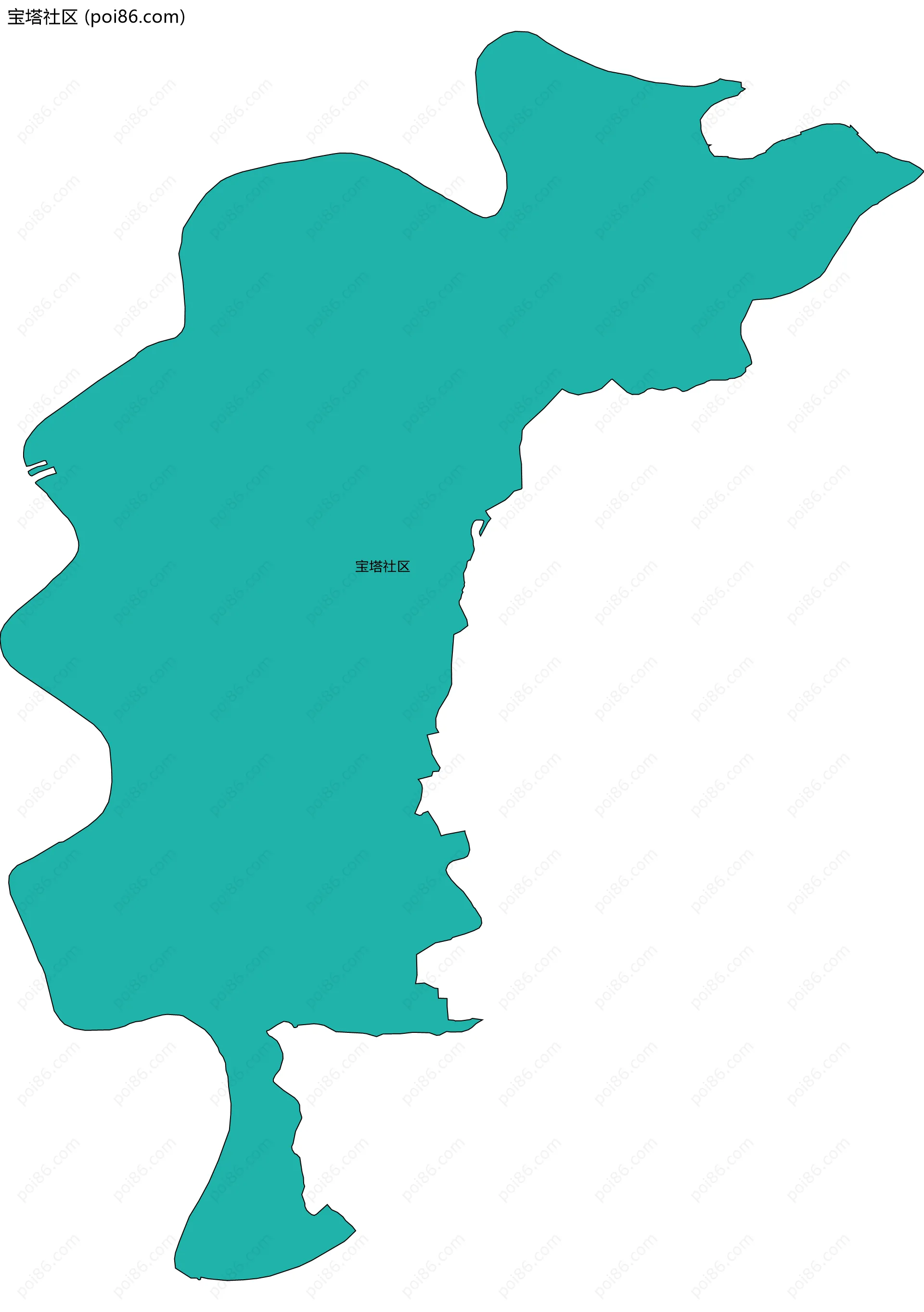 宝塔社区边界地图