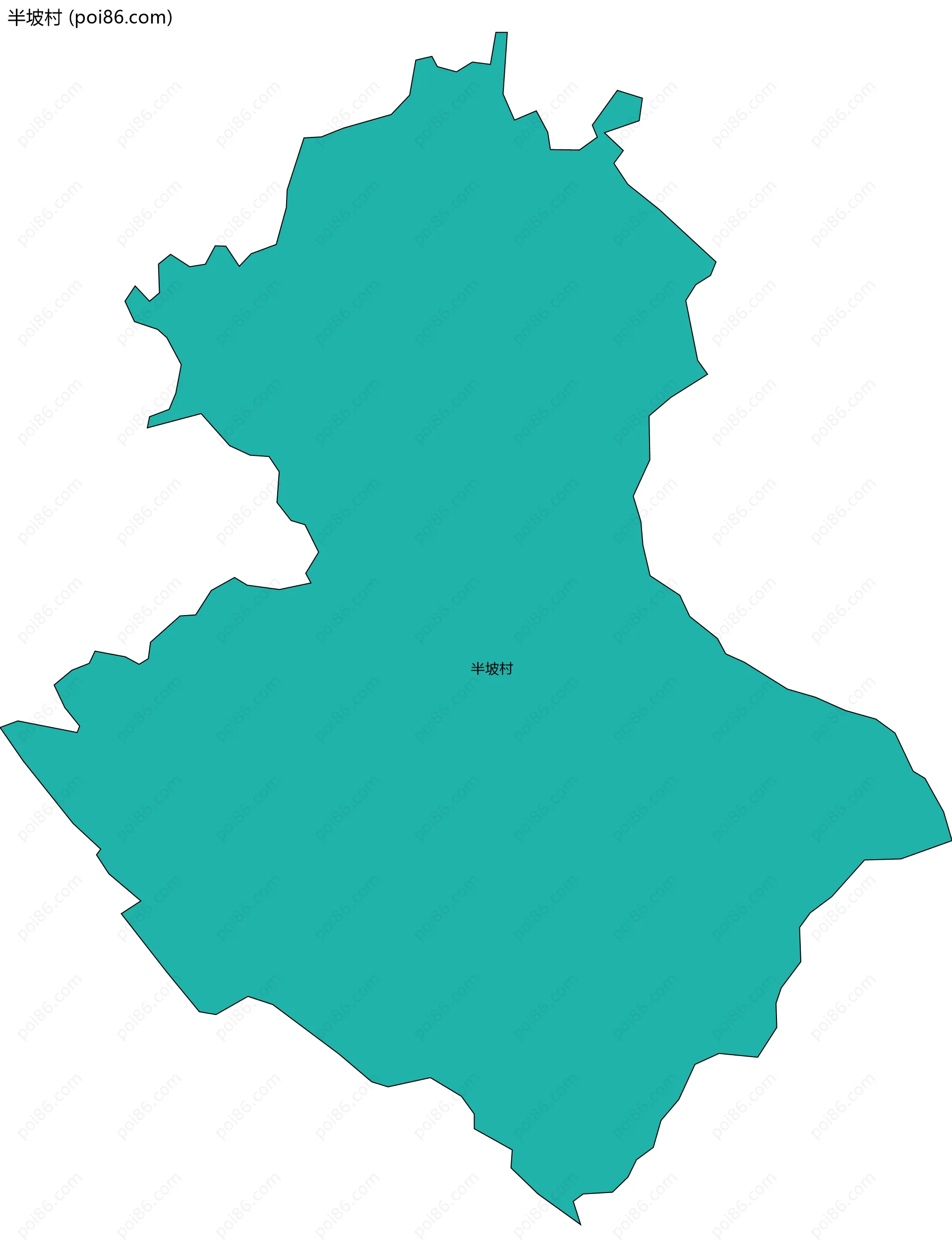 半坡村边界地图