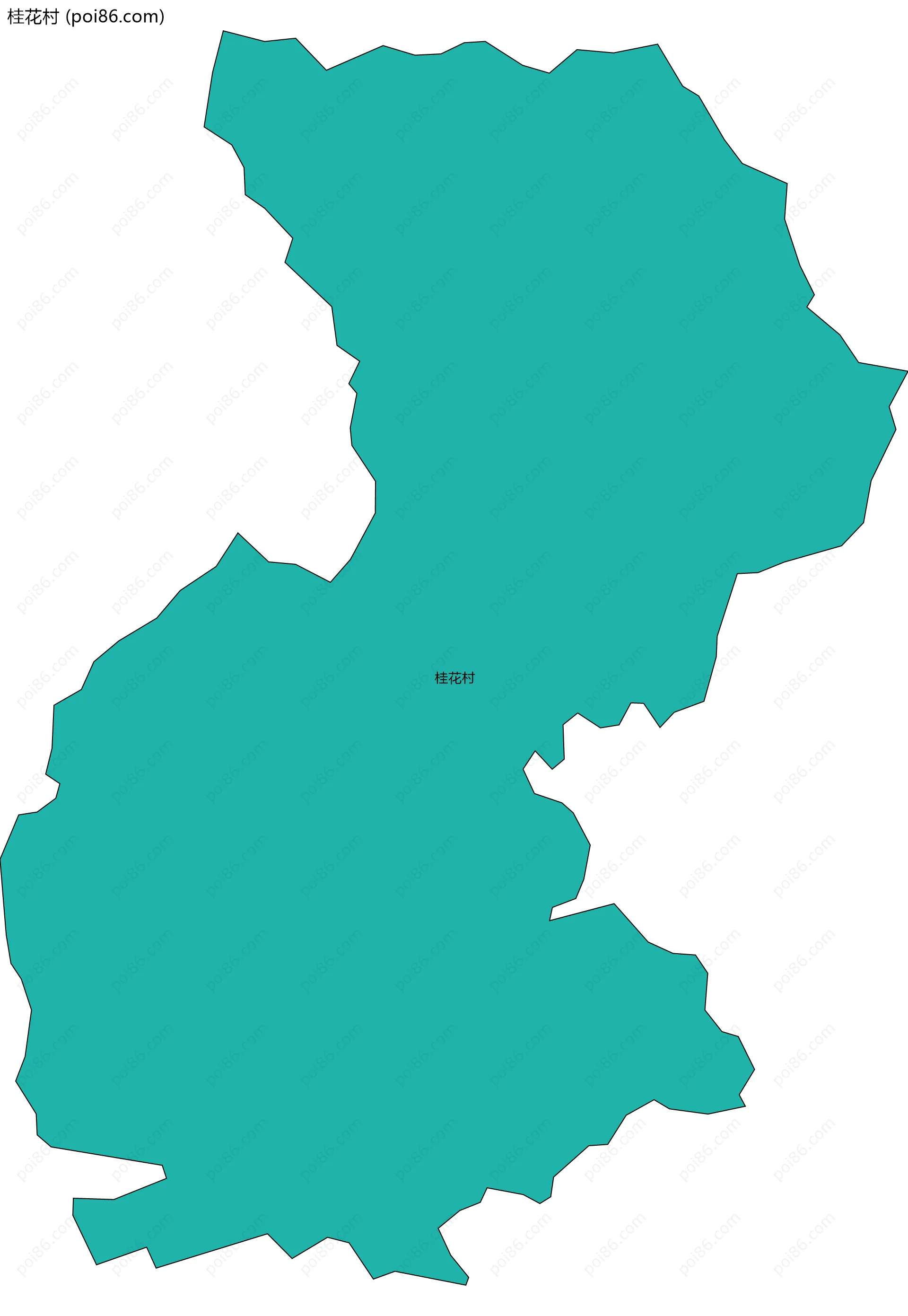 桂花村边界地图