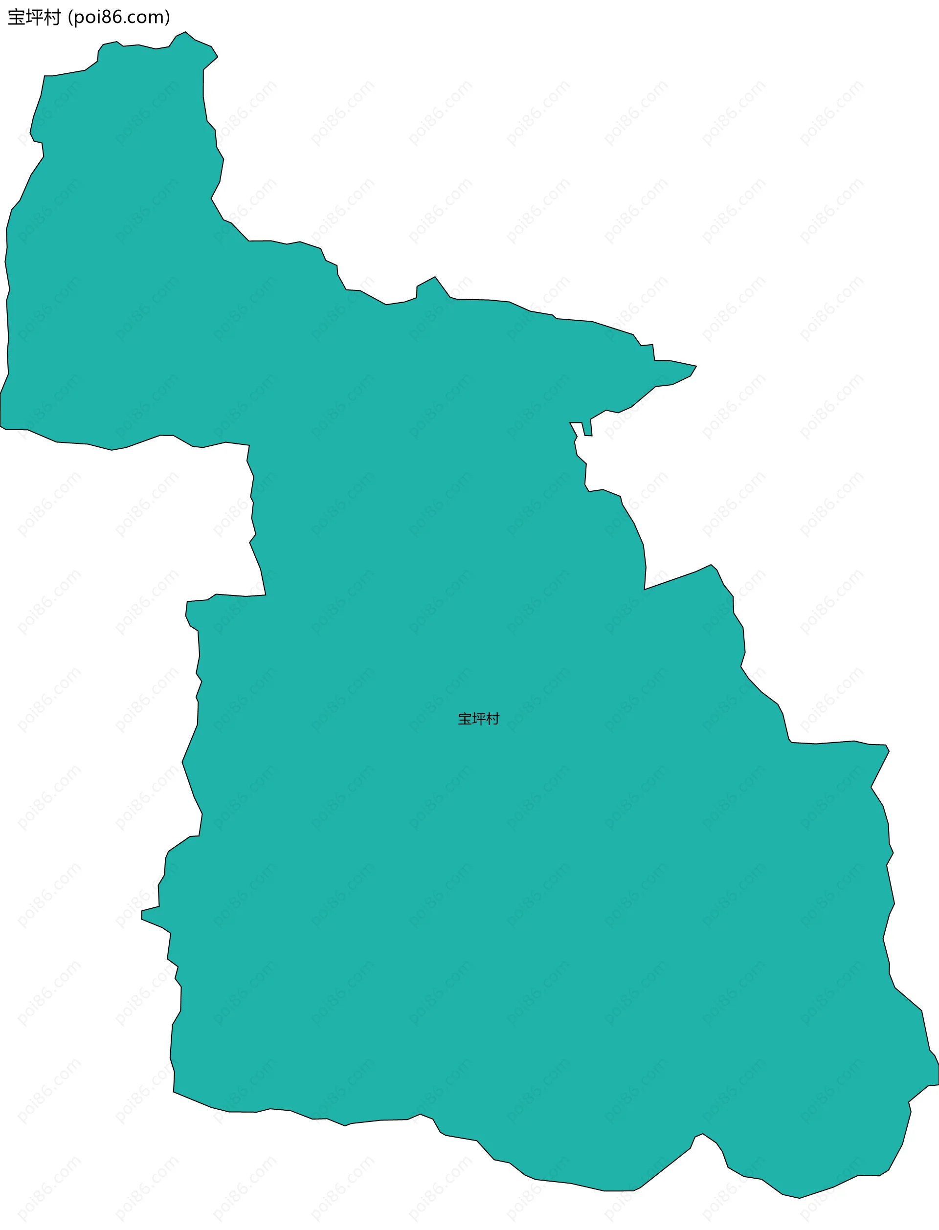 宝坪村边界地图