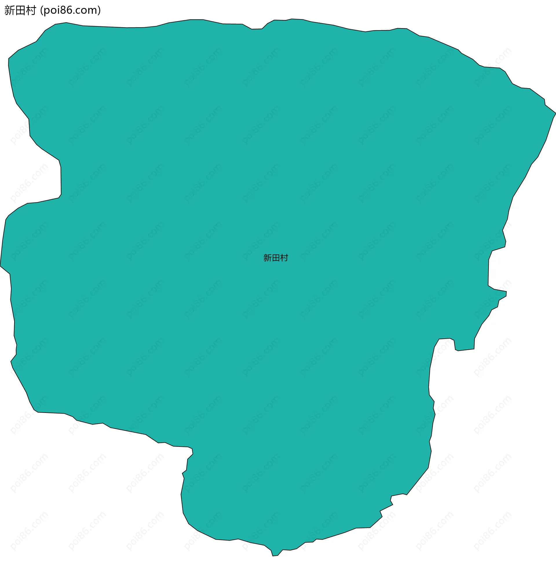 新田村边界地图