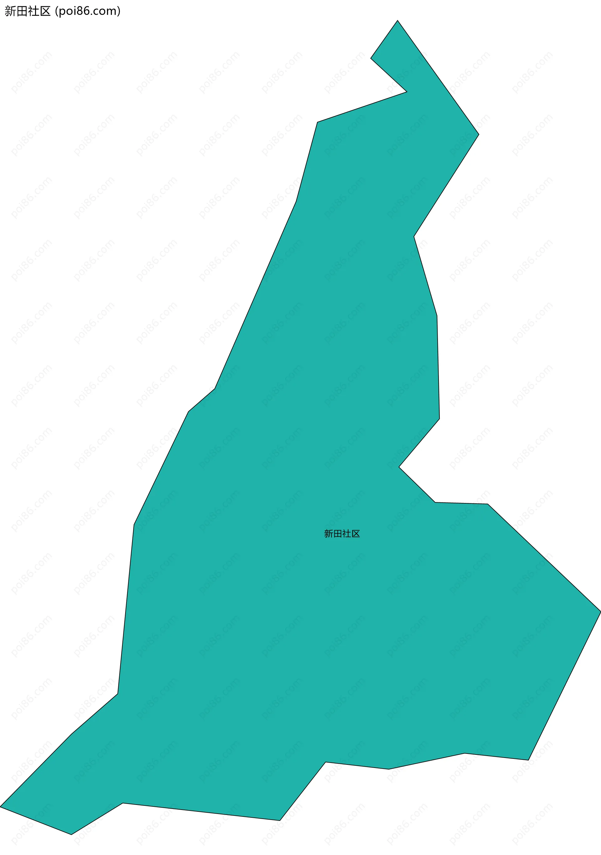 新田社区边界地图