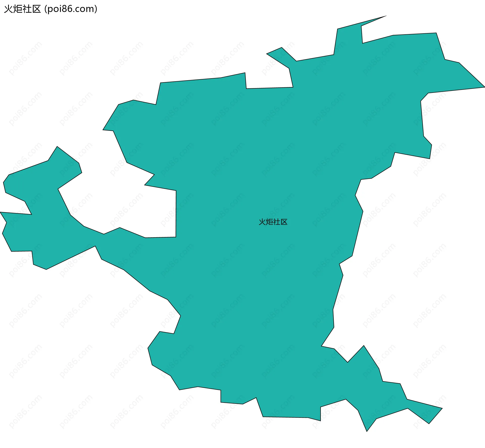 火炬社区边界地图