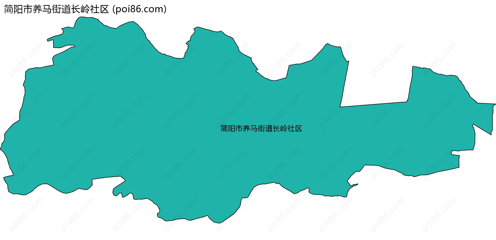 简阳市养马街道长岭社区边界地图