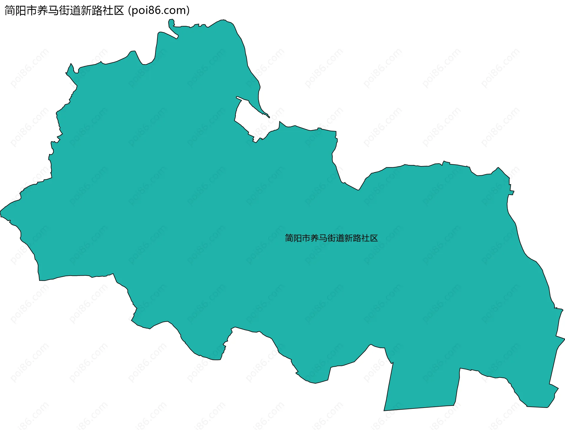 简阳市养马街道新路社区边界地图