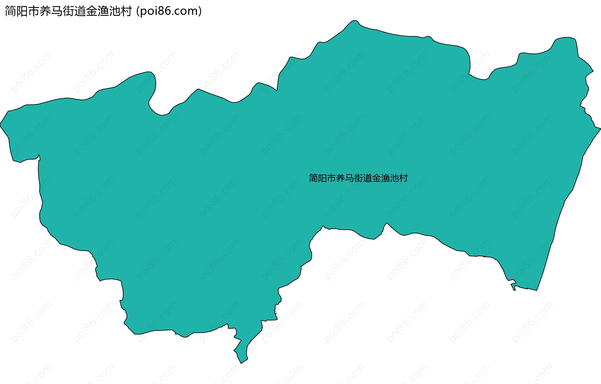 简阳市养马街道金渔池村边界地图