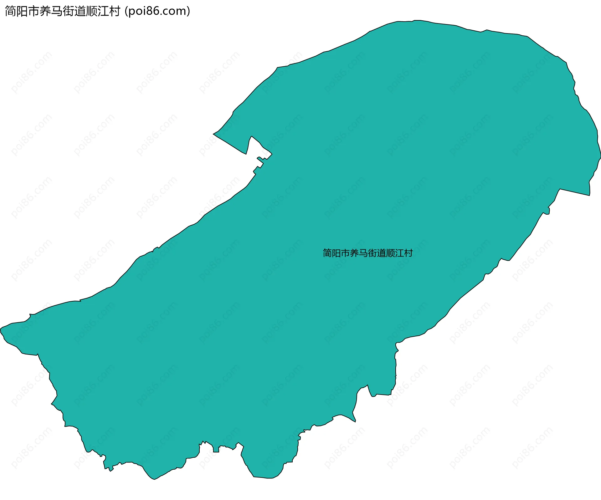 简阳市养马街道顺江村边界地图