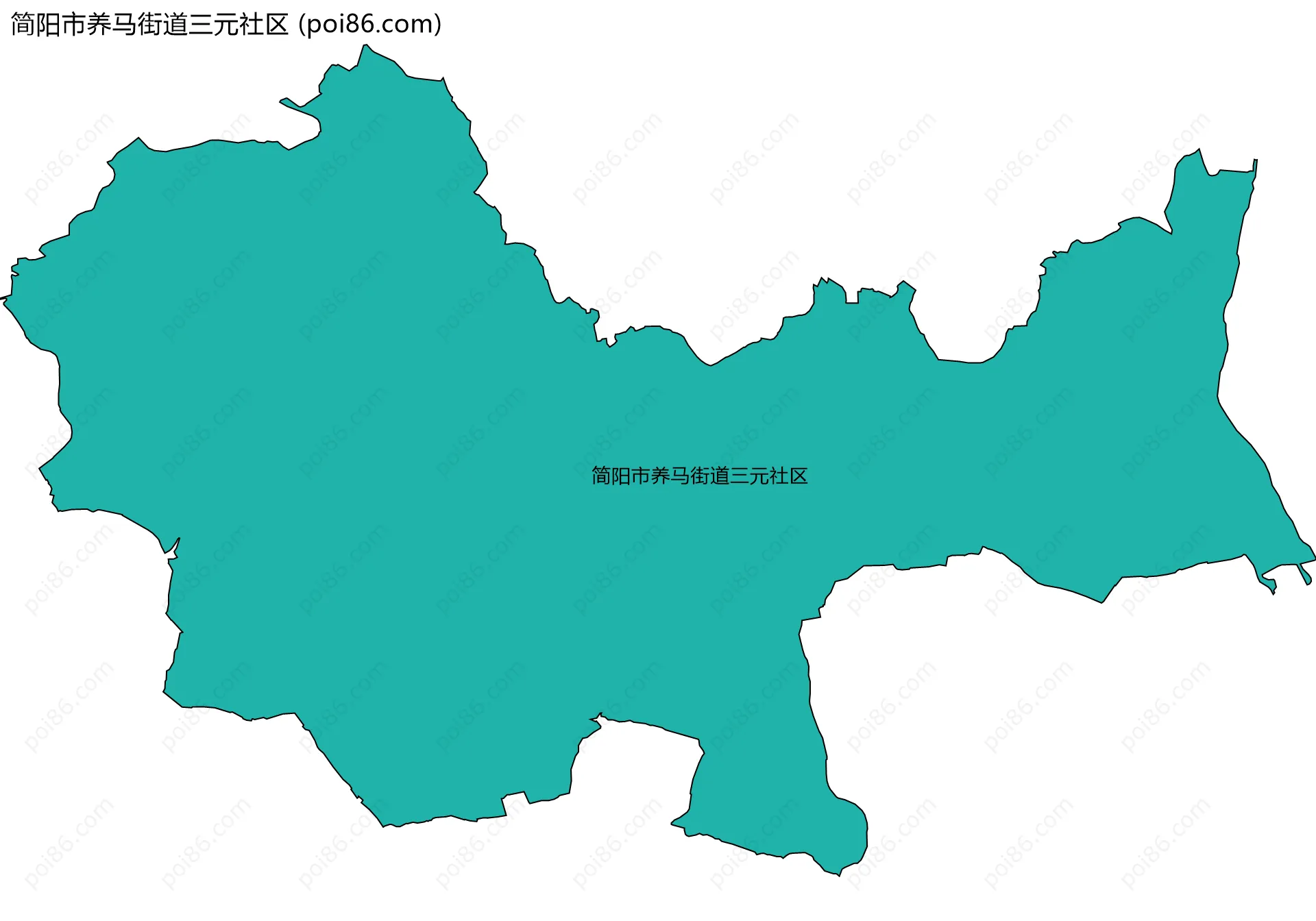 简阳市养马街道三元社区边界地图