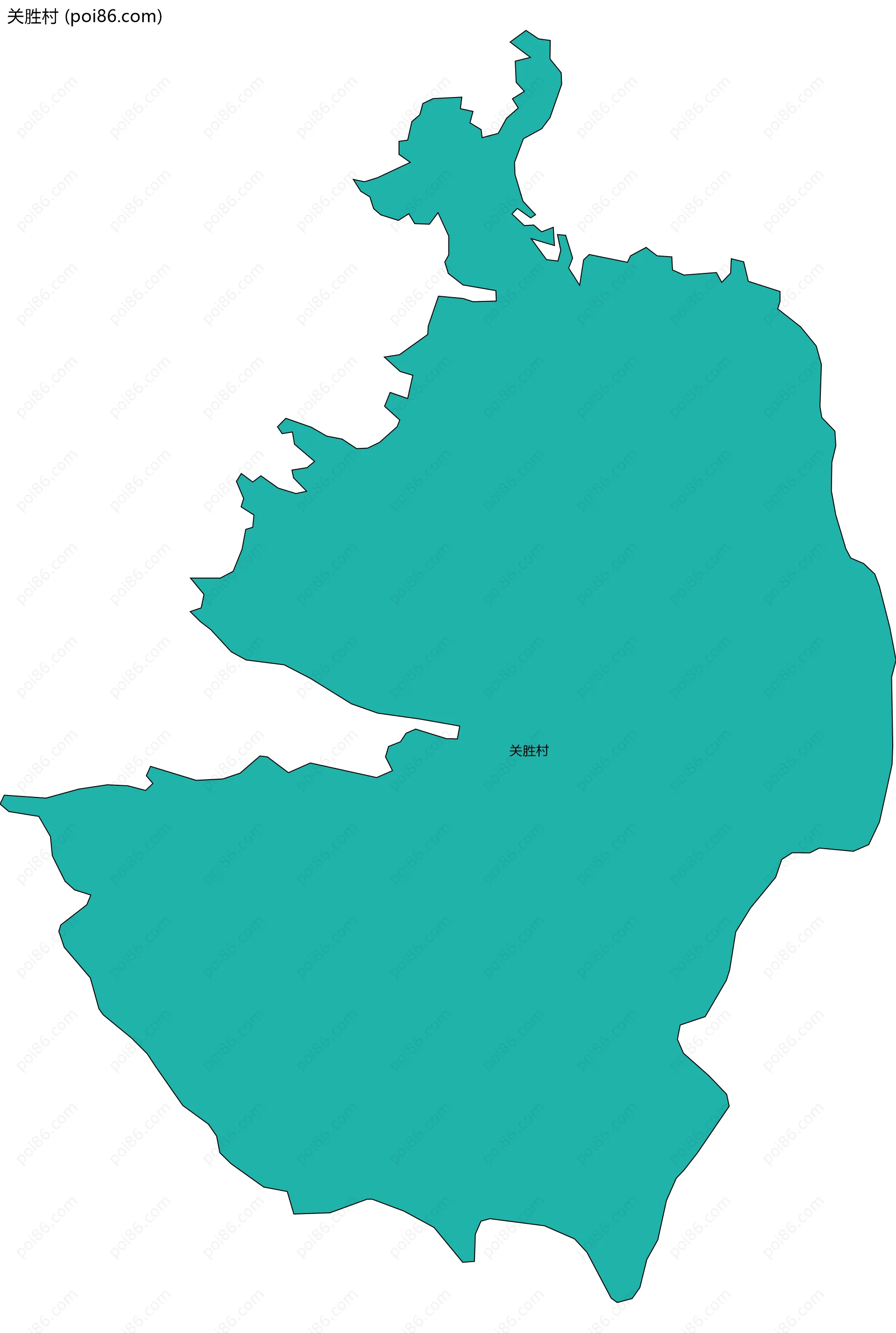 关胜村边界地图