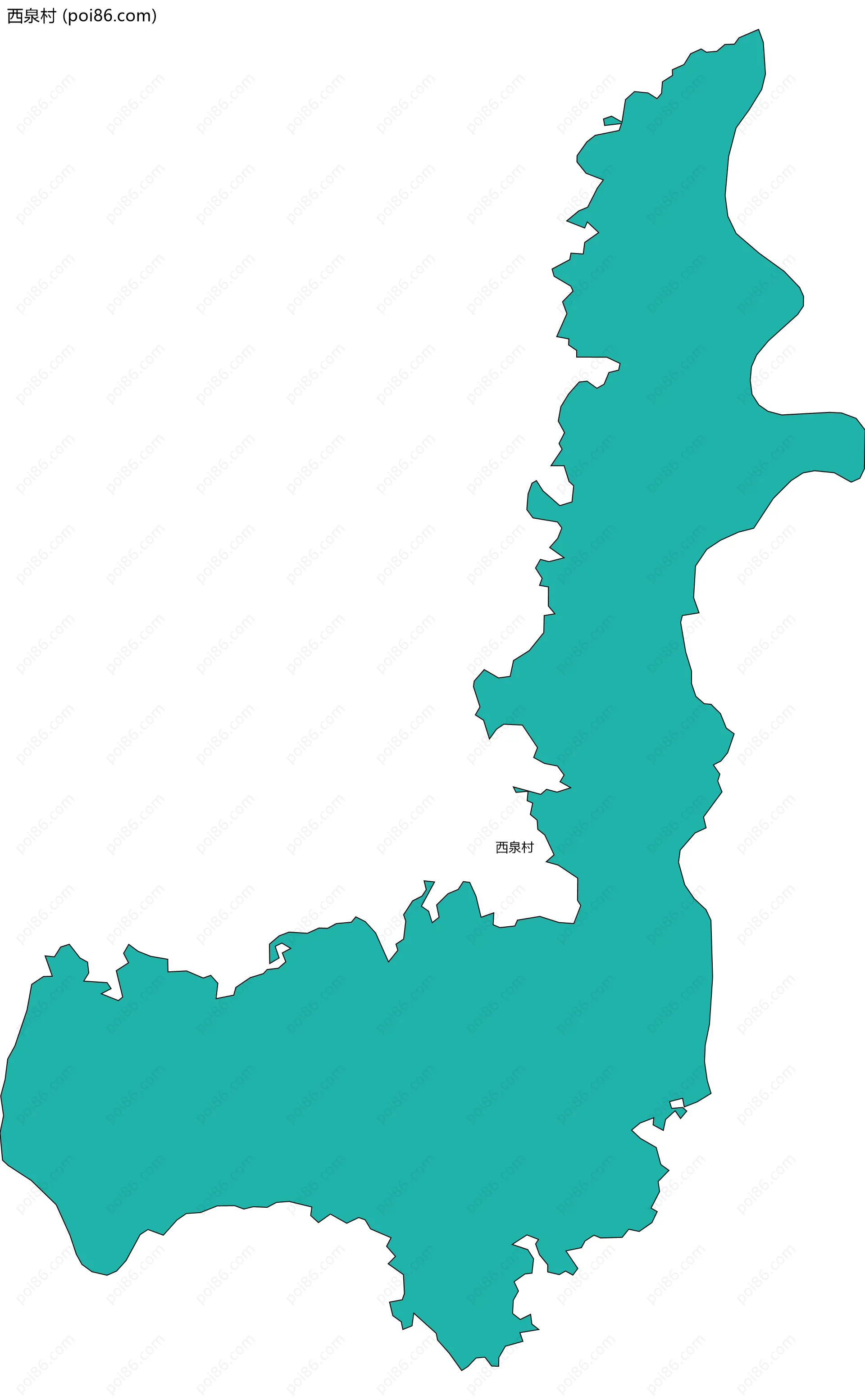 西泉村边界地图