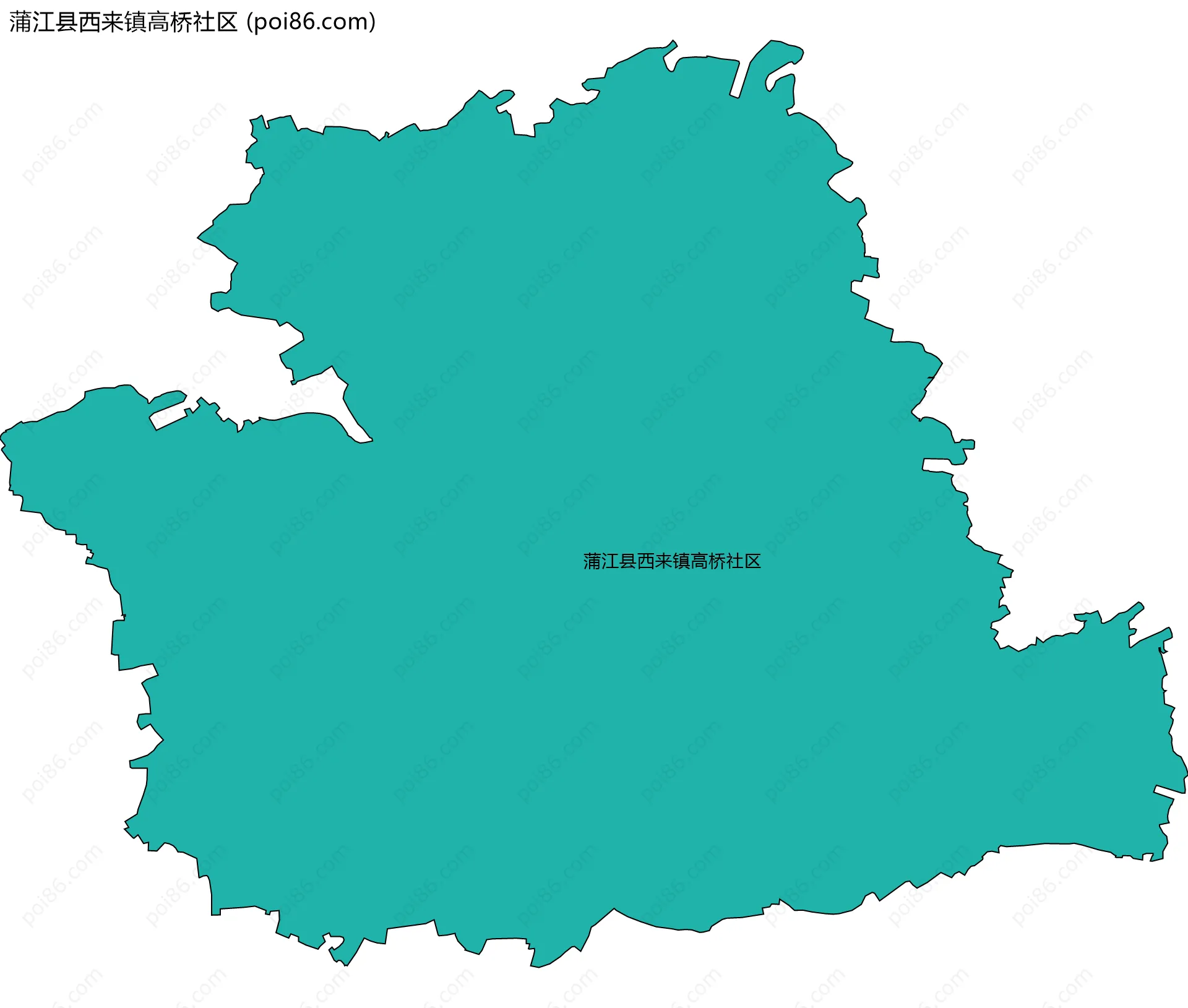 蒲江县西来镇高桥社区边界地图