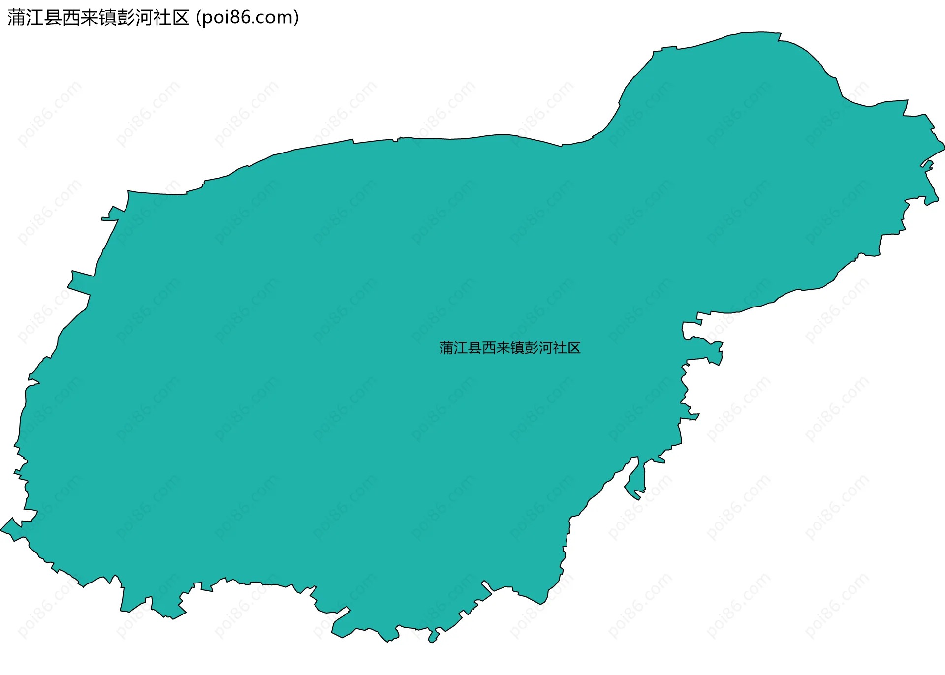 蒲江县西来镇彭河社区边界地图