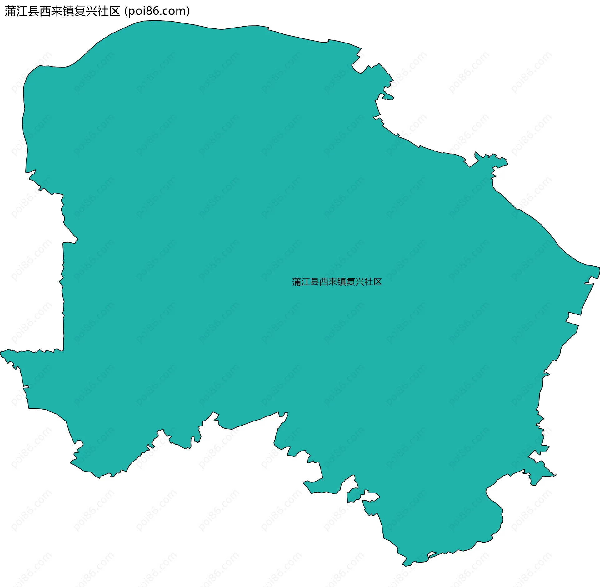 蒲江县西来镇复兴社区边界地图